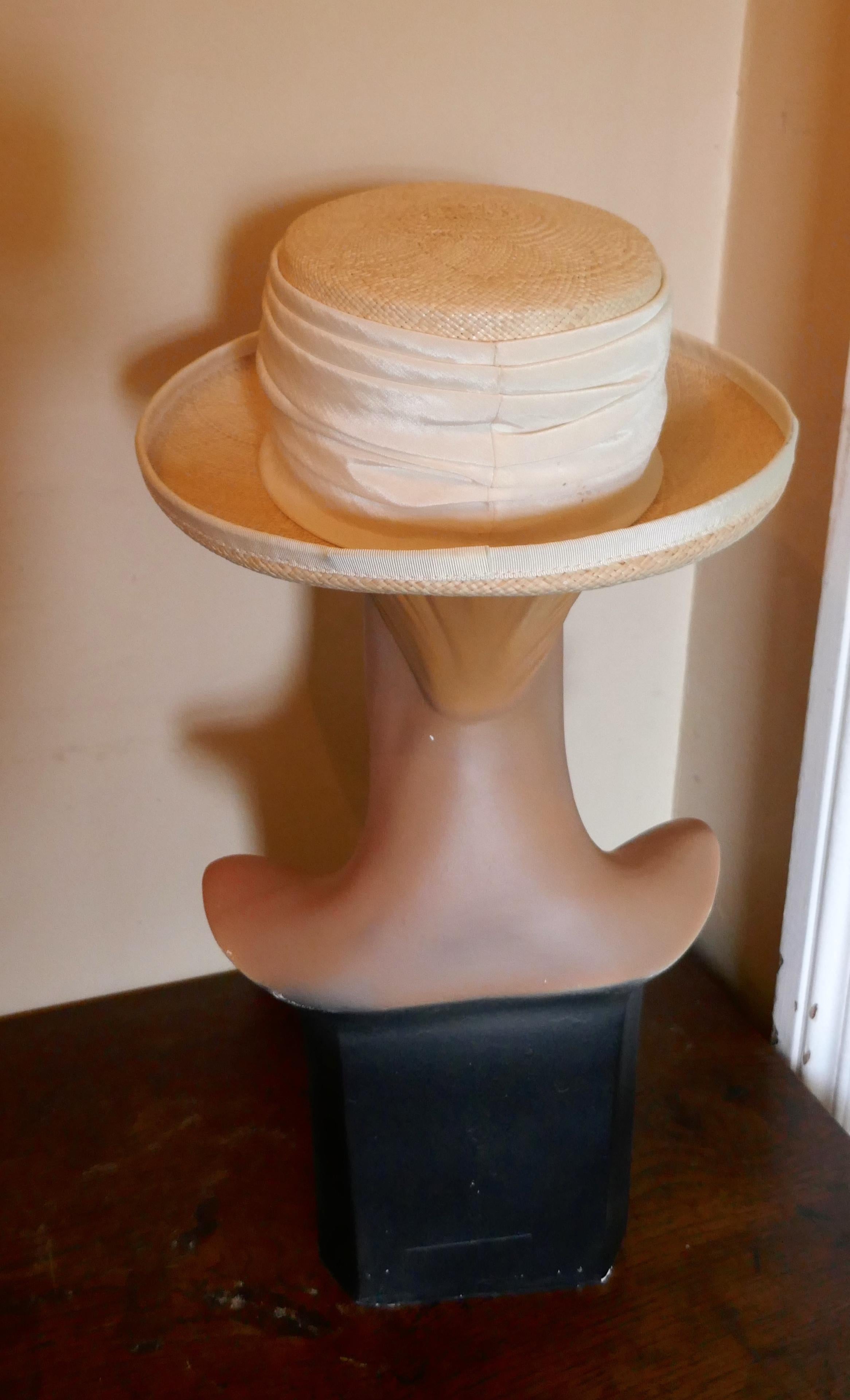 Beautiful Deep Brim Boater Panama Hat by BASKA Design London In Good Condition In Chillerton, Isle of Wight