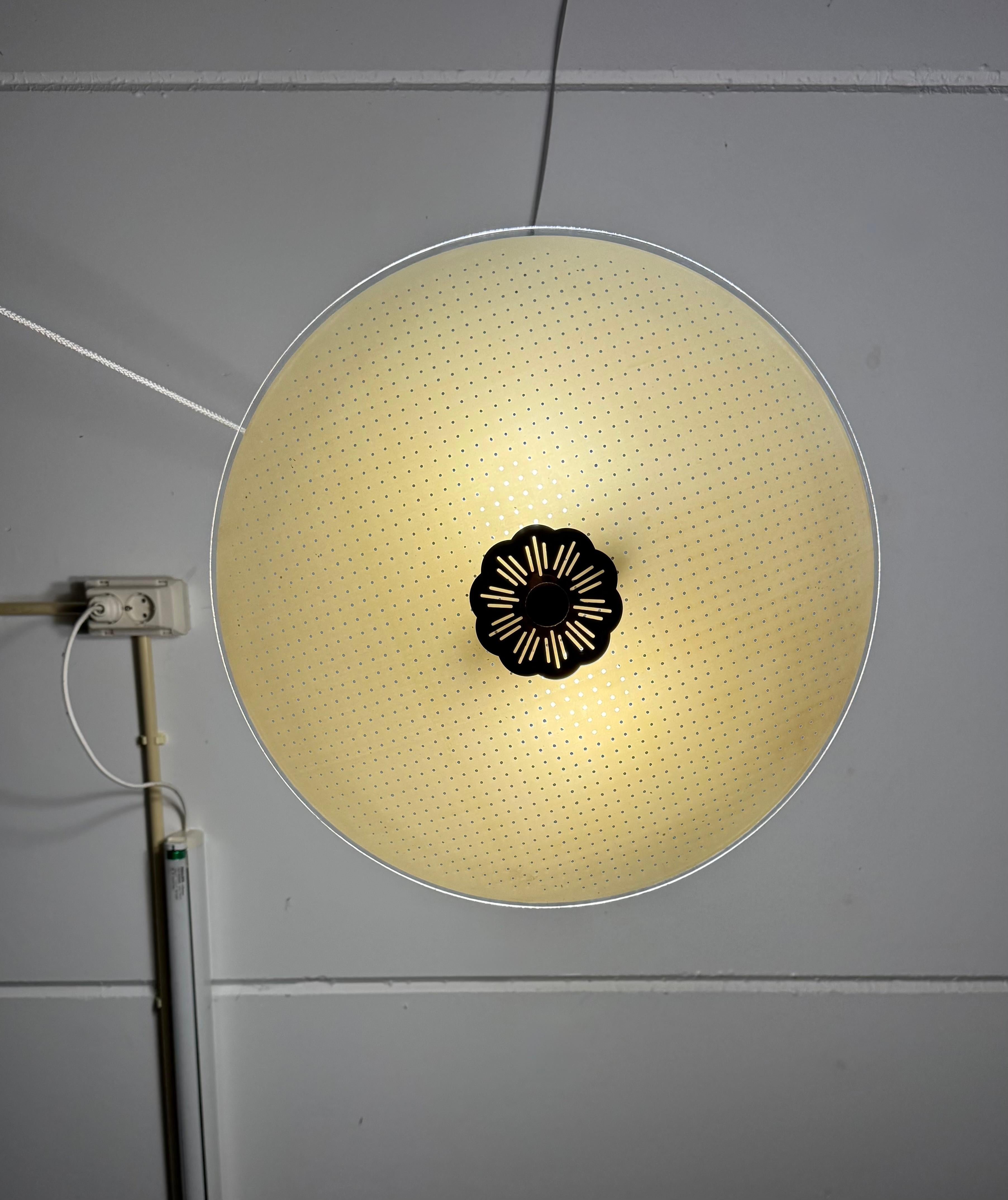 Beautiful Design Circular Art Glass Holes Pattern Mid-Century Modern Flush Mount For Sale 6