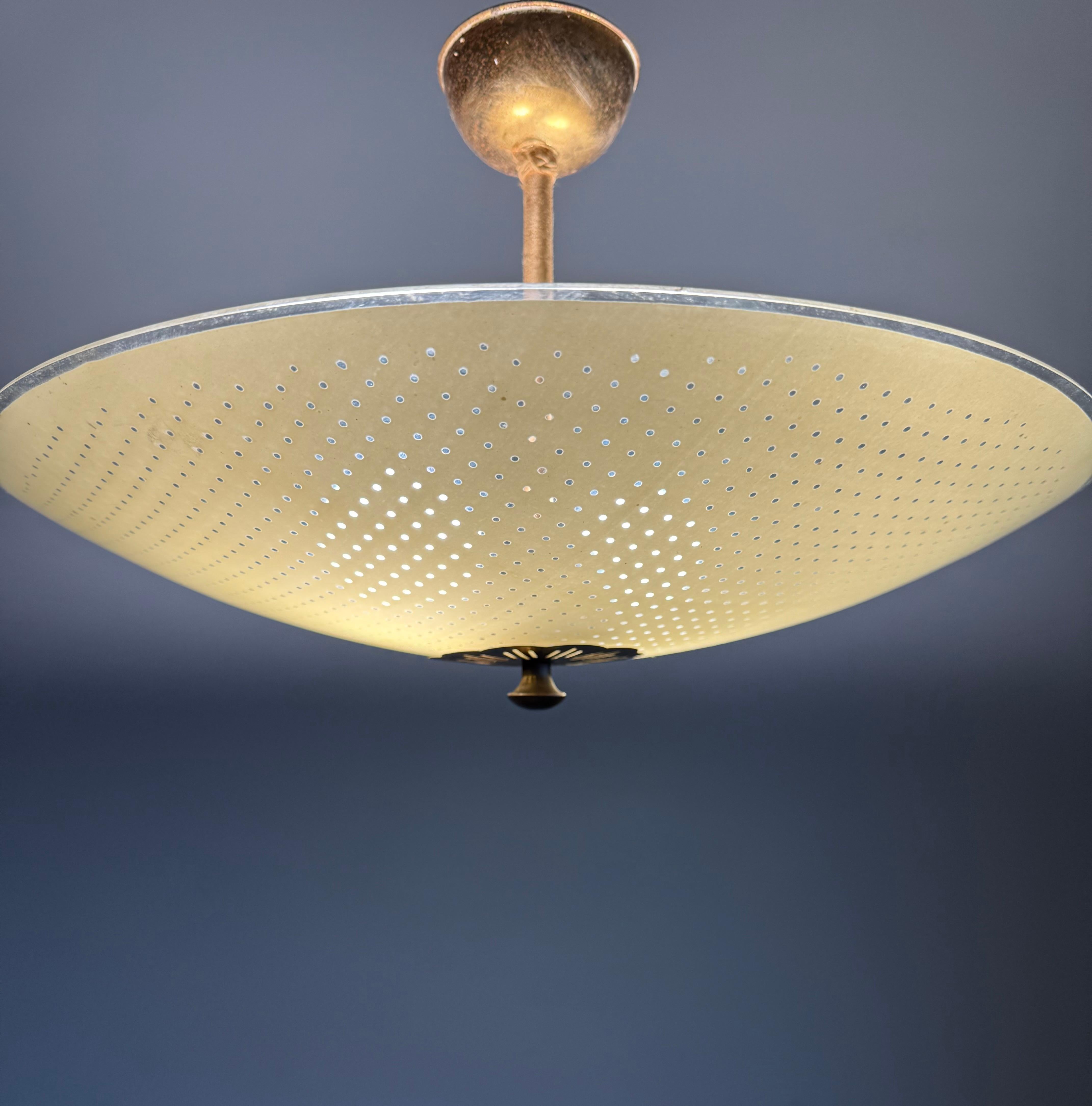 Beautiful Design Circular Art Glass Holes Pattern Mid-Century Modern Flush Mount For Sale 10