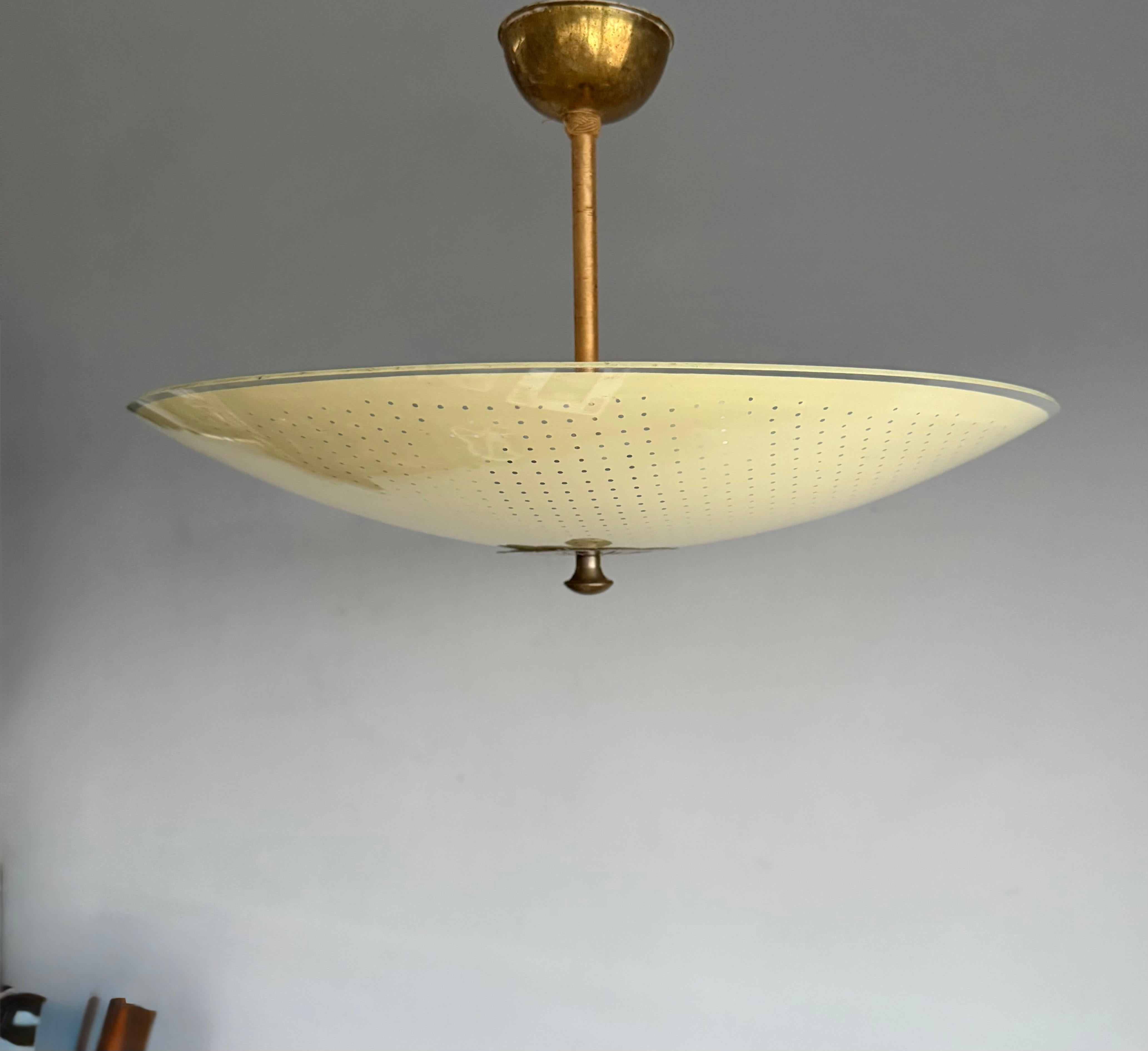 Beautiful Design Circular Art Glass Holes Pattern Mid-Century Modern Flush Mount In Good Condition For Sale In Lisse, NL