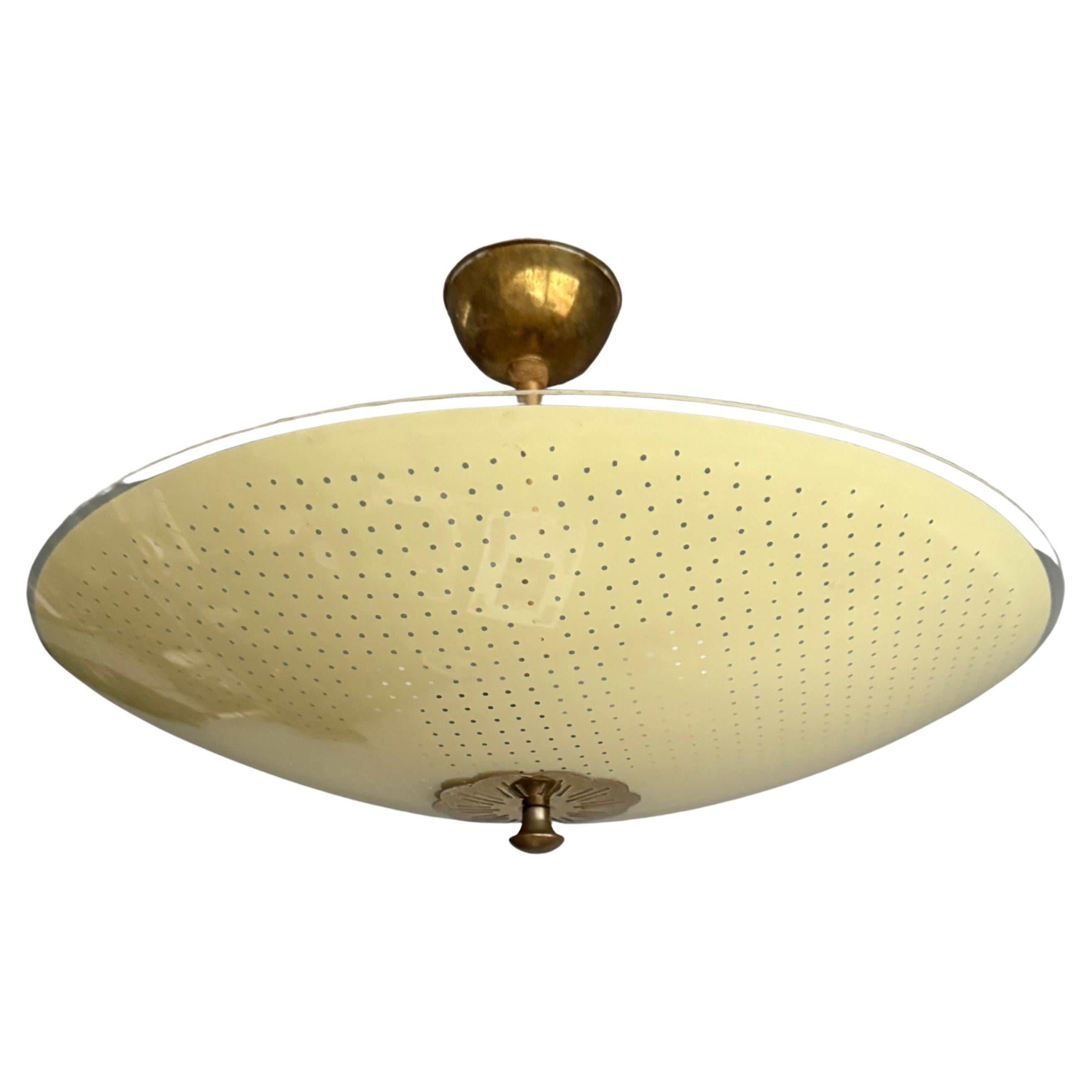 Beautiful Design Circular Art Glass Holes Pattern Mid-Century Modern Flush Mount