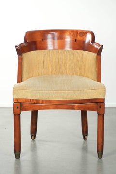 Beautiful design side/dining chair with luxurious yellow fabric upholstery