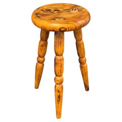 Beautiful Designer 3 Leg Stool, Pine, Austria, 1970s