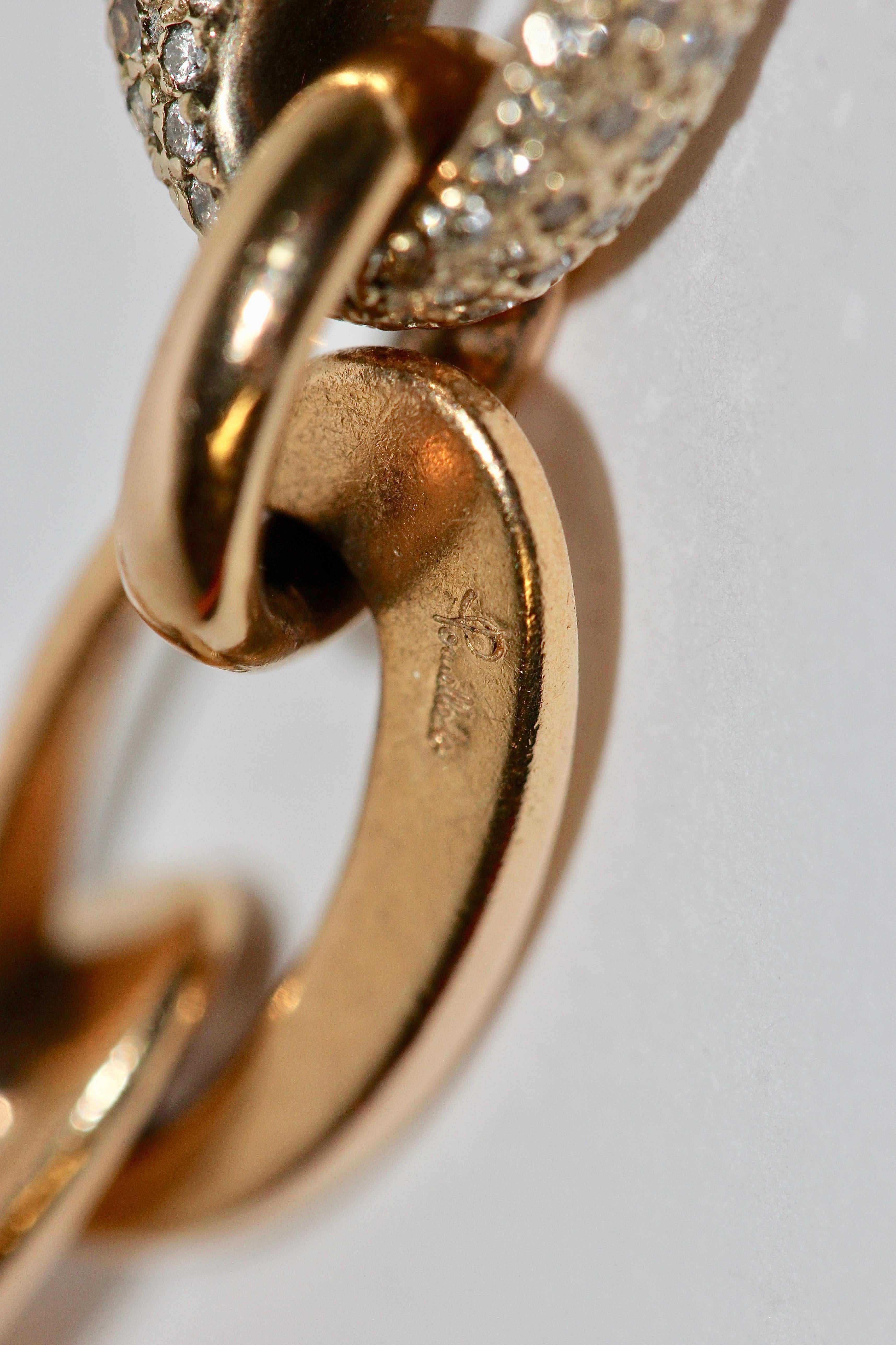 Beautiful Designer Chain Bracelet Made by Pomellato, 18 Karat Gold with Diamonds In Good Condition In Berlin, DE