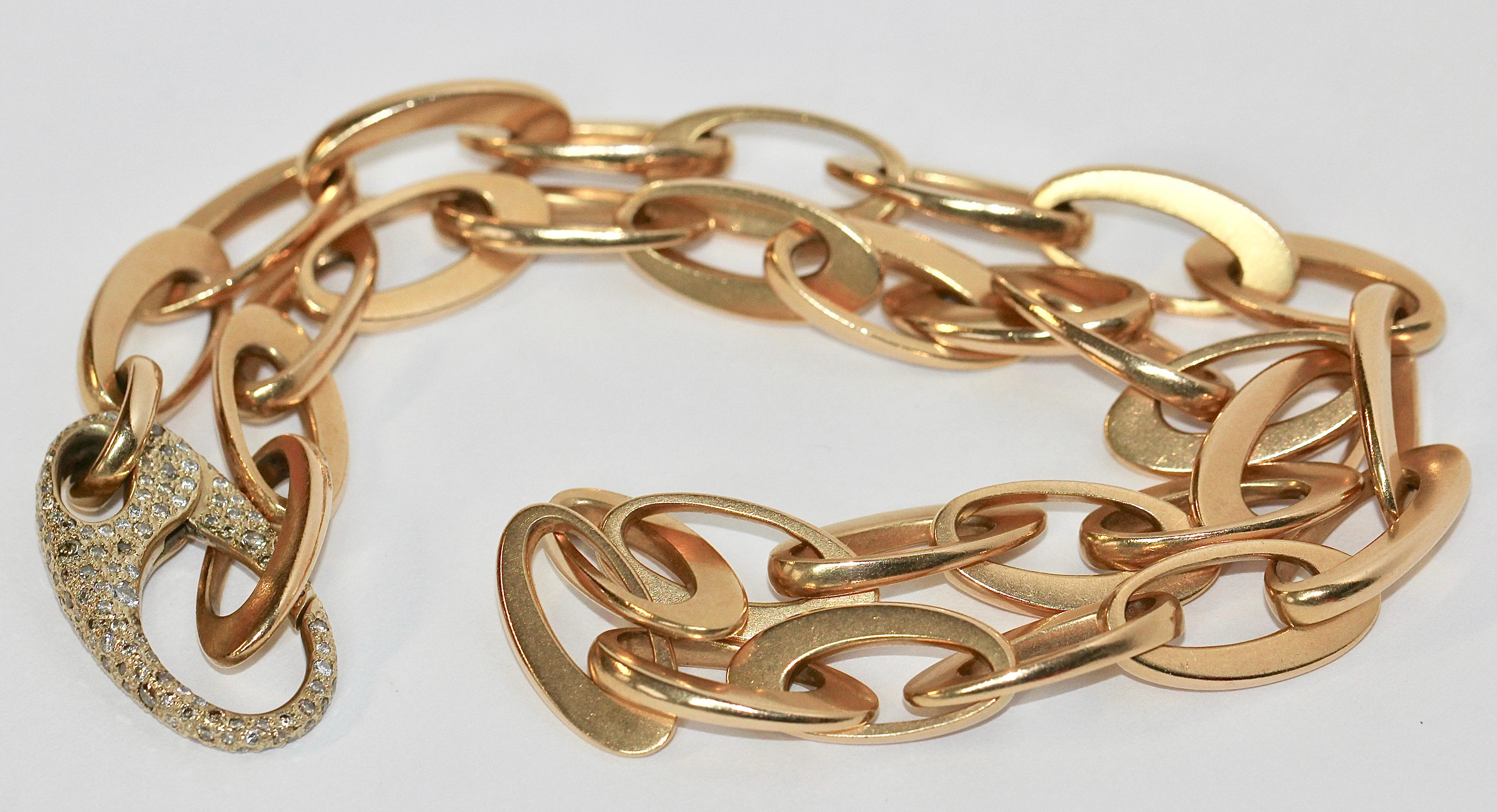 Beautiful Designer Chain Necklace from Pomellato, 18k Rose Gold with Diamonds 1