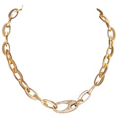 Beautiful Designer Chain Necklace from Pomellato, 18k Rose Gold with Diamonds