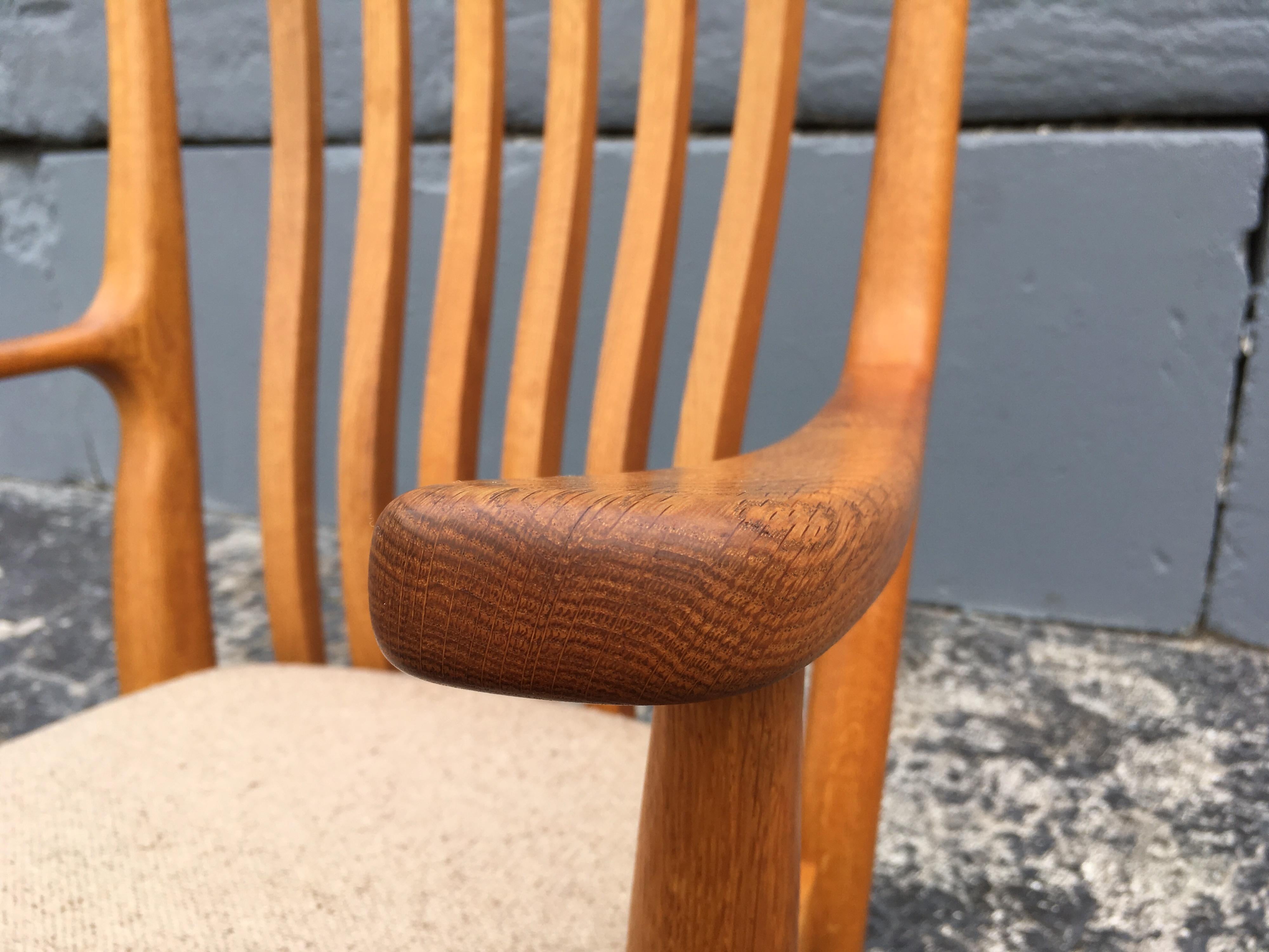 Beautiful Designer Craftsman Rocking Chair, White Oak, Fabric 6