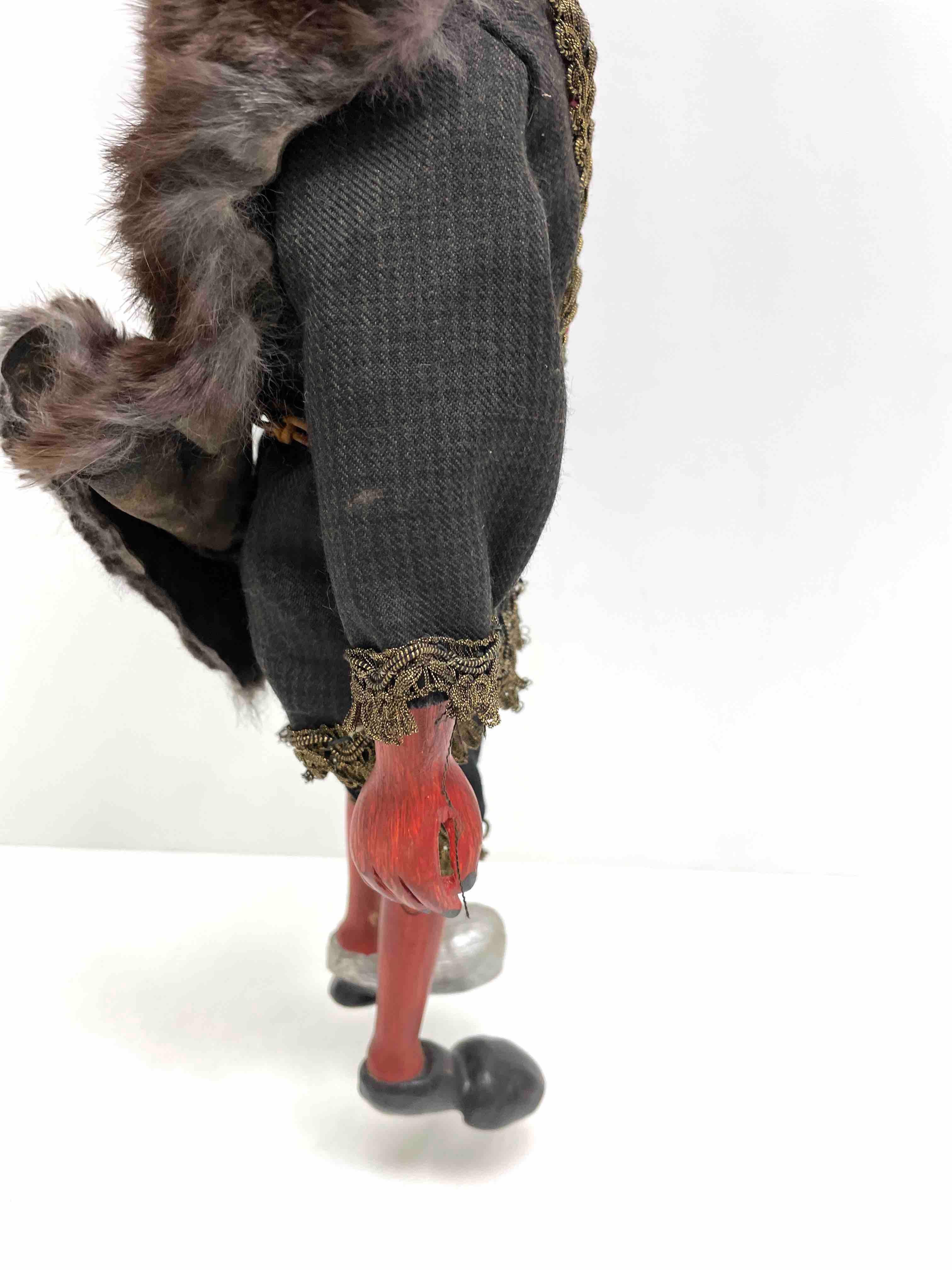 Beautiful Devil Krampus Marionette by a Puppet Maker, Antique Vintage Austria 1