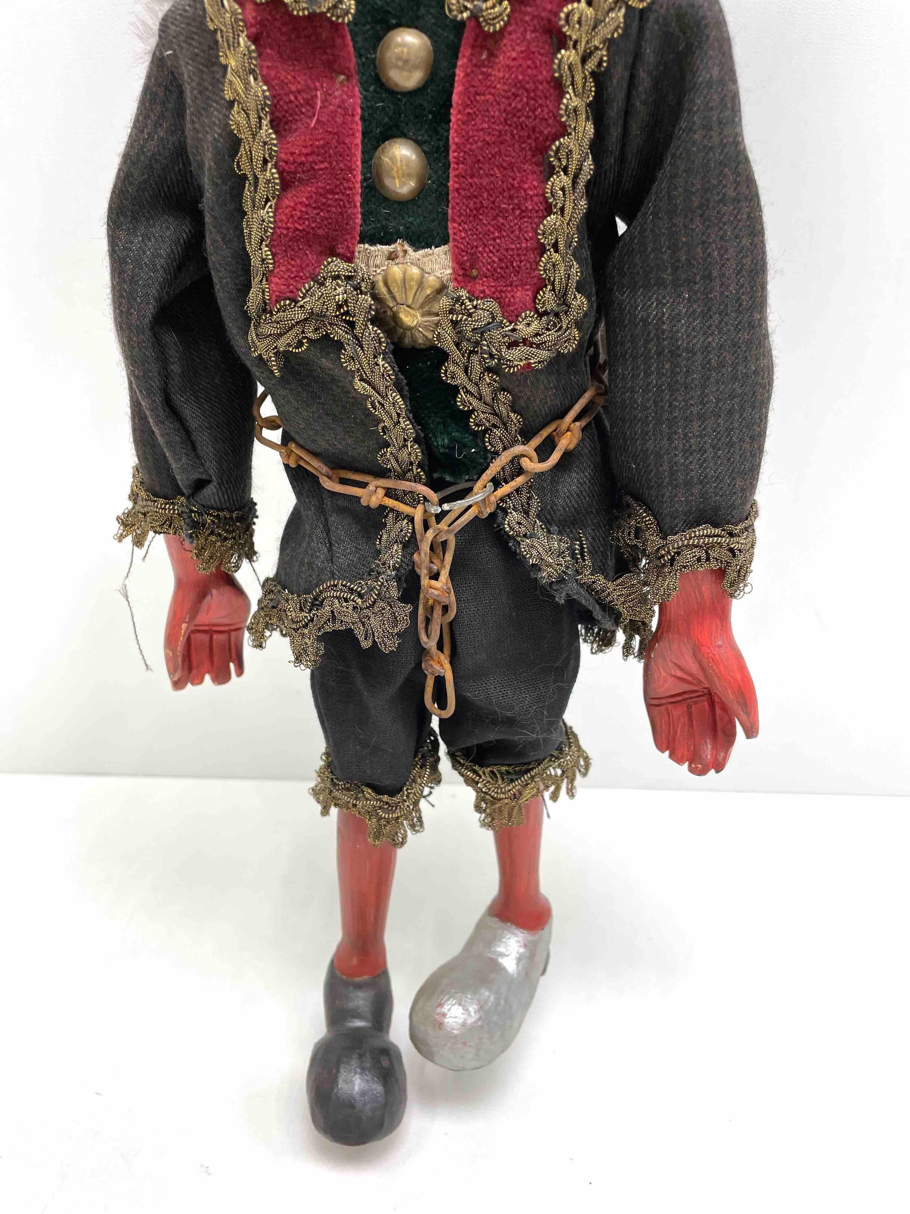 Folk Art Beautiful Devil Krampus Marionette by a Puppet Maker, Antique Vintage Austria