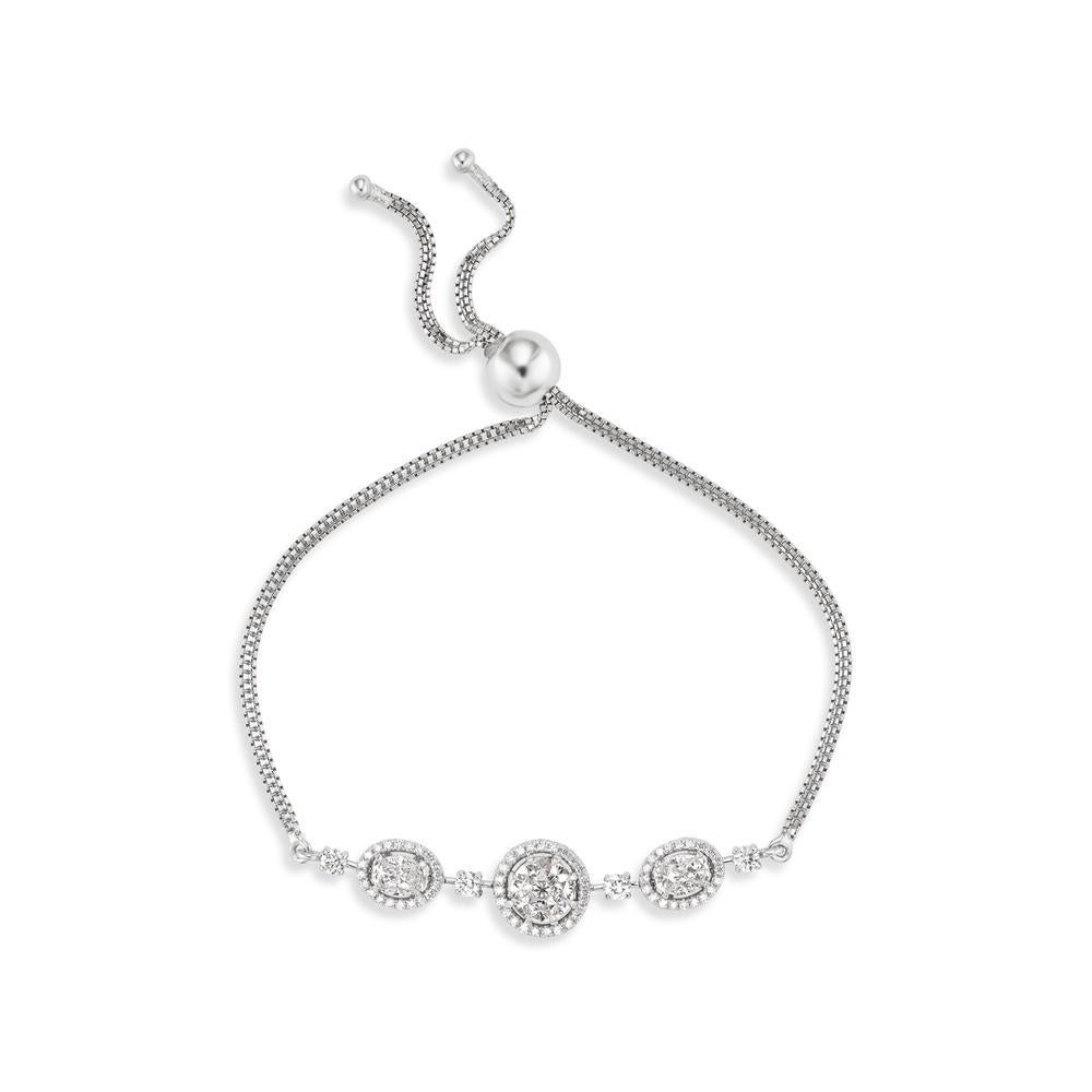 Brilliant Cut 14k White Gold 1.52ct Diamond Bracelet For Sale