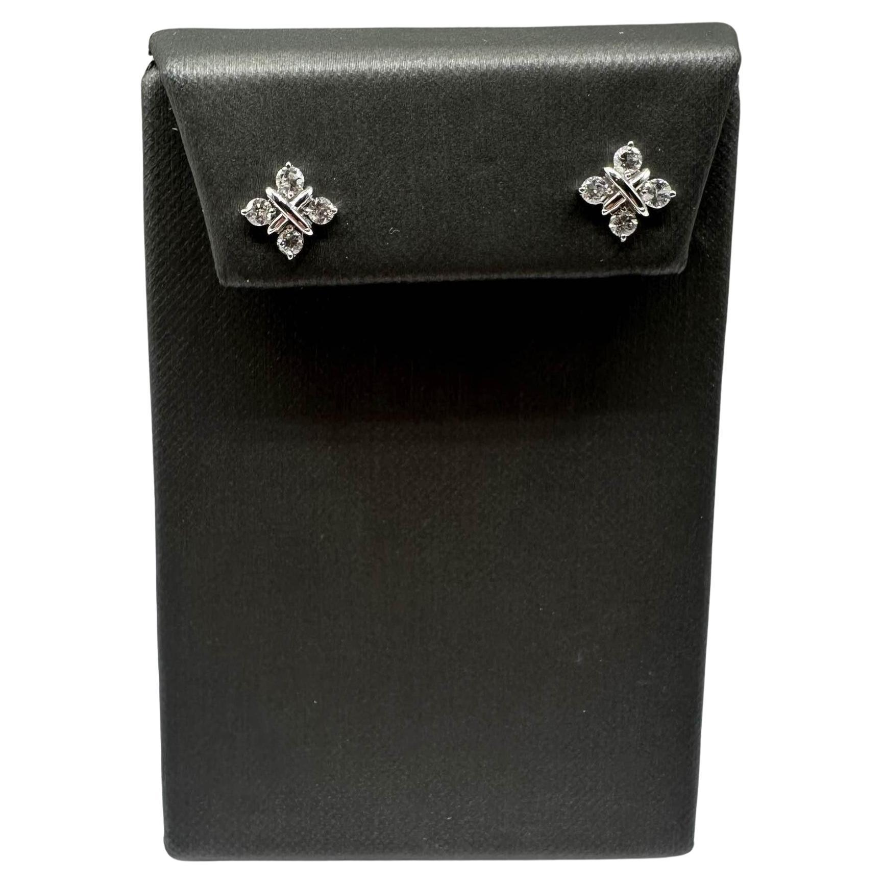 Beautiful Diamond Earrings in 14kt White Gold - 0.50ctw GH SI2-I1, 6.6mm