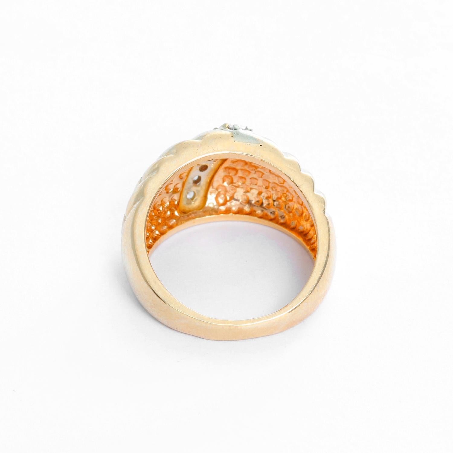 Women's Beautiful Diamond Gold Dome Ring For Sale