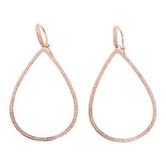 Beautiful Diamond Gold Teardrop Earrings