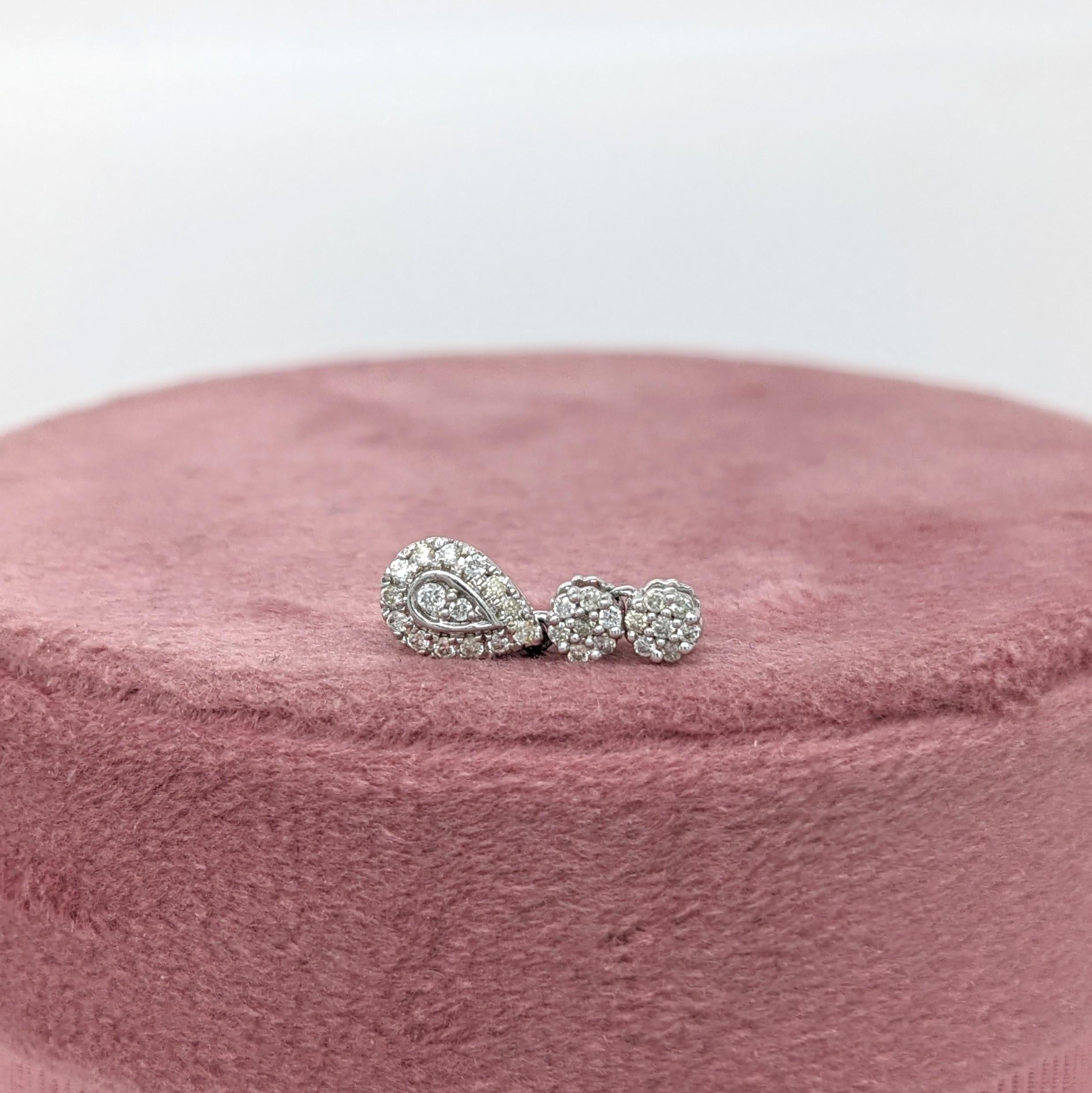 Magnifique pendentif en or blanc 14 carats avec diamants extraits de la terre Pour femmes en vente