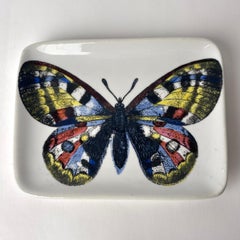 Beautiful dish with Butterfly in porcelain by Piero Fornasetti. Mid-20th Century