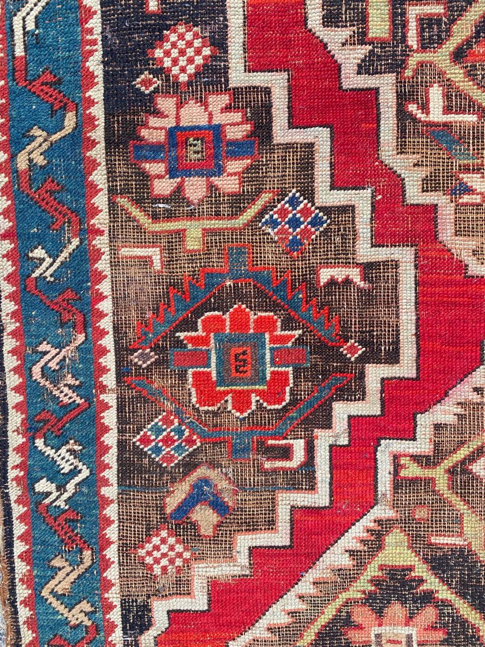 Bobyrug’s Beautiful Distressed Antique Karabagh Rug For Sale 2