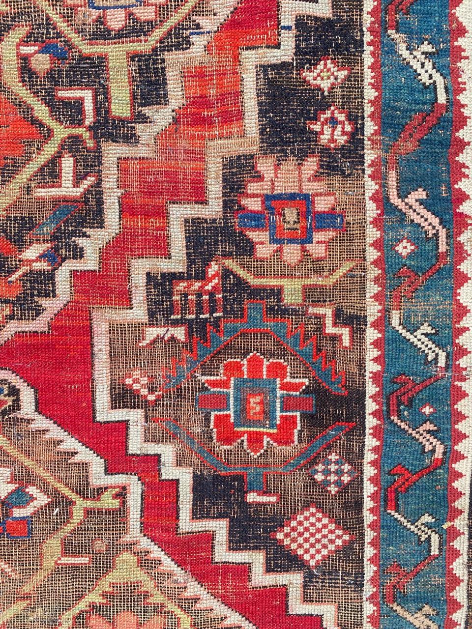 Bobyrug’s Beautiful Distressed Antique Karabagh Rug For Sale 3