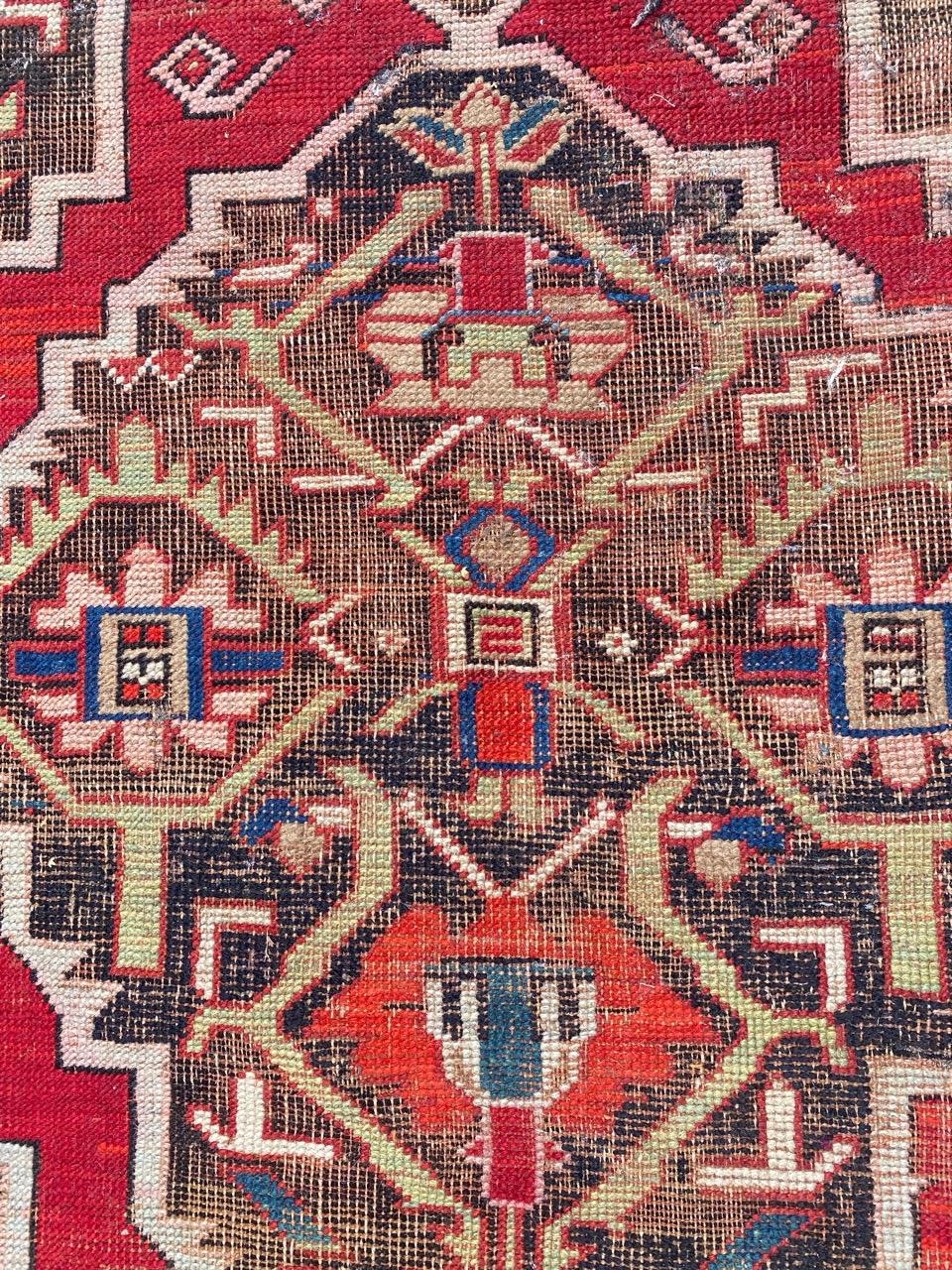 Bobyrug’s Beautiful Distressed Antique Karabagh Rug For Sale 4