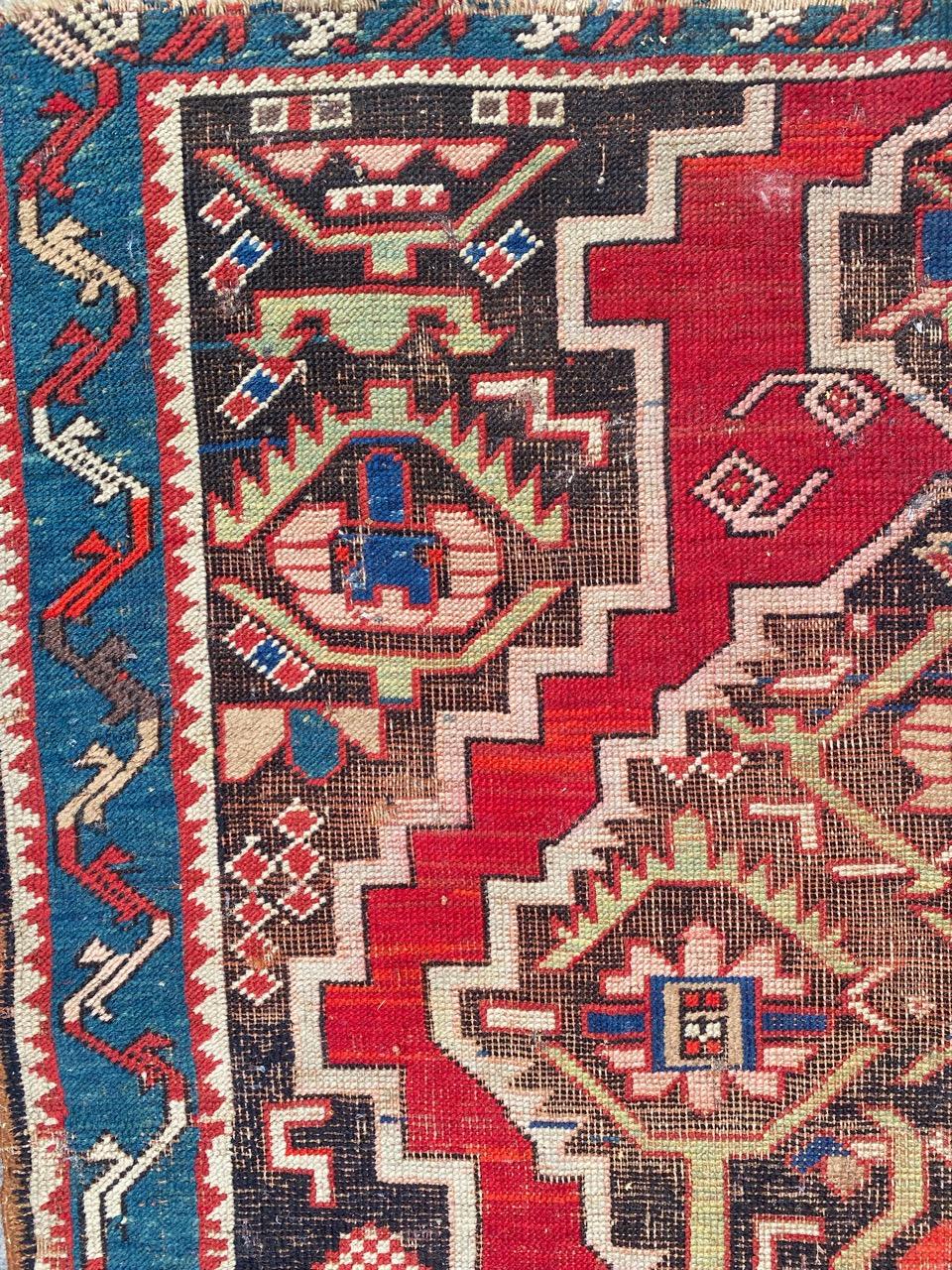 Bobyrug’s Beautiful Distressed Antique Karabagh Rug For Sale 5