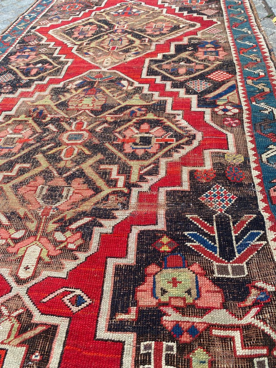 Bobyrug’s Beautiful Distressed Antique Karabagh Rug For Sale 11