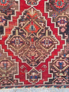 Bobyrug’s Beautiful Distressed Antique Karabagh Rug