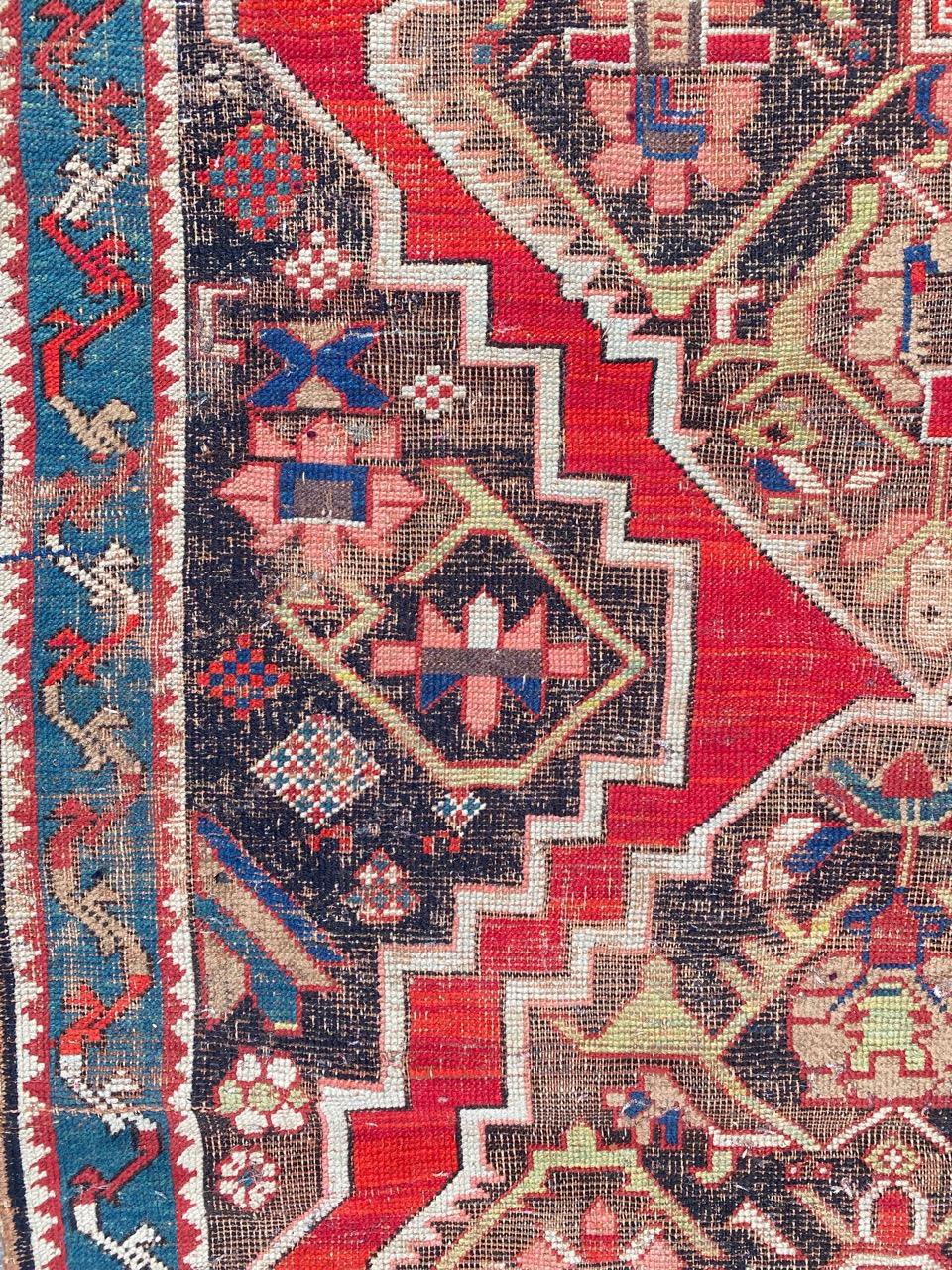 Bobyrug’s Beautiful Distressed Antique Karabagh Rug For Sale 1