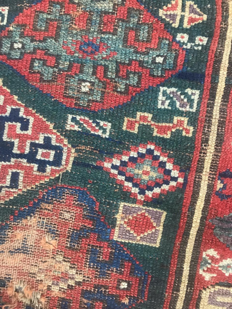 Beautiful Distressed Collectible Antique Kurdish North Western Rug For Sale 2