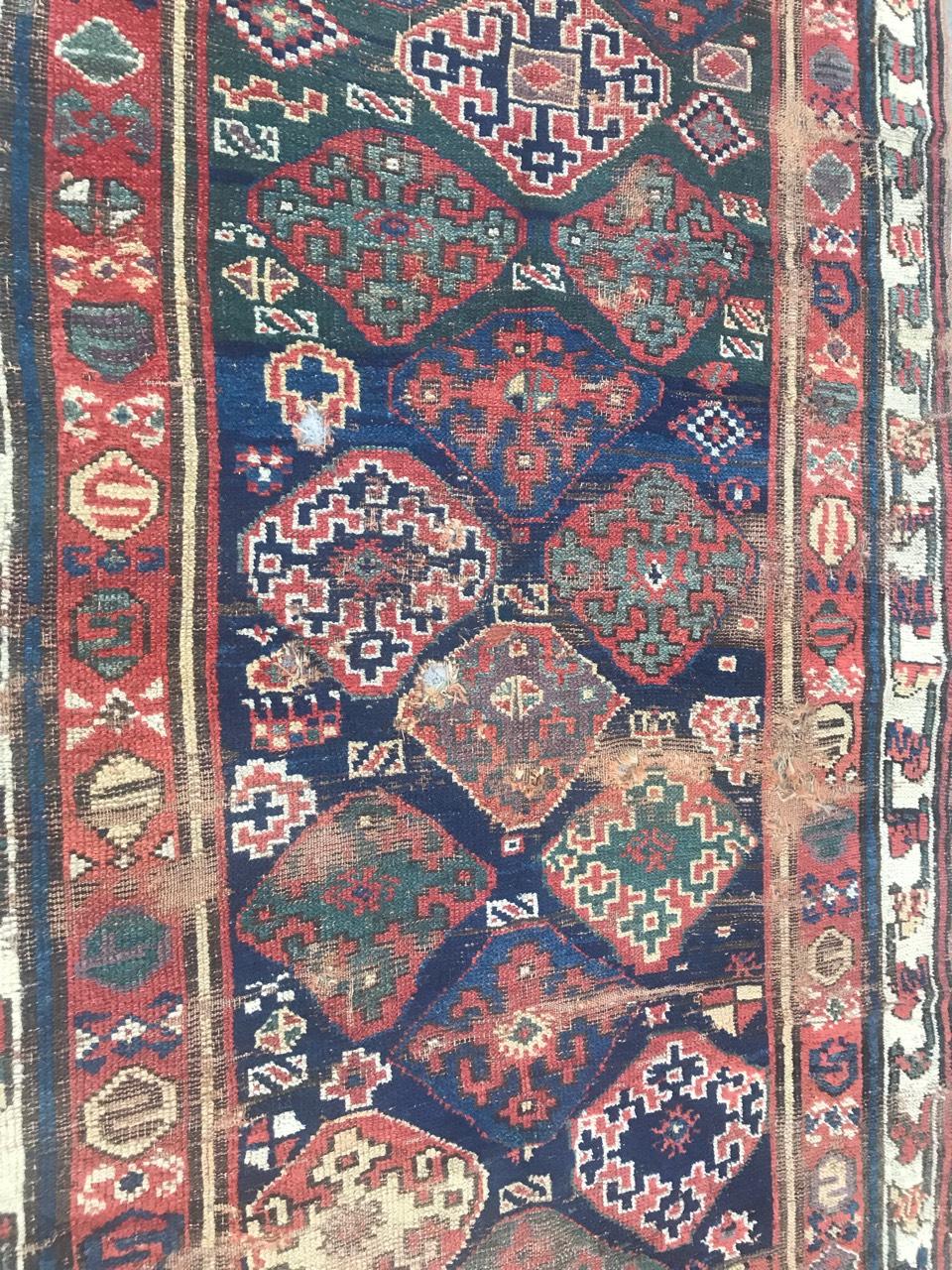 Beautiful Distressed Collectible Antique Kurdish North Western Rug For Sale 3