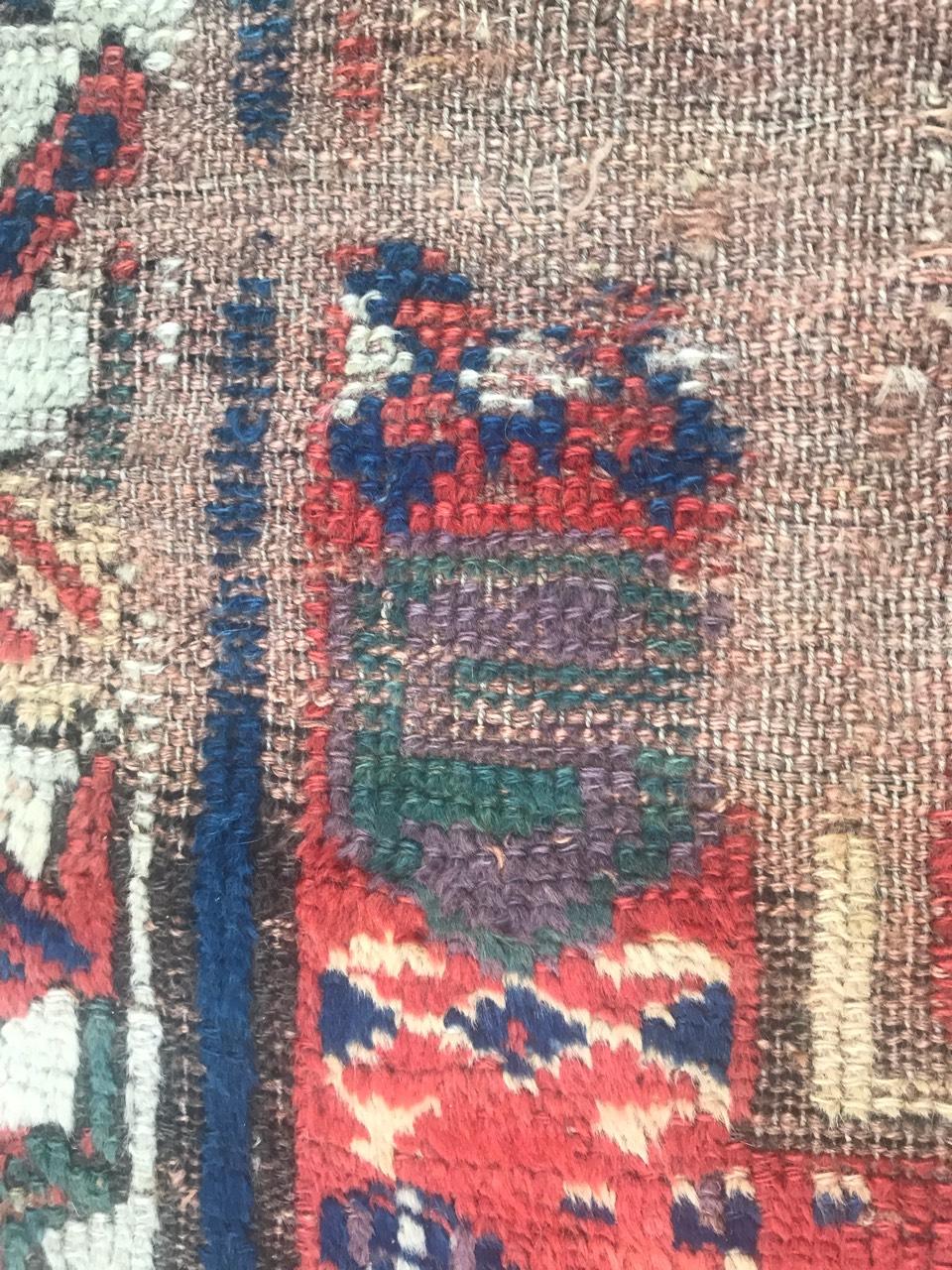 Beautiful Distressed Collectible Antique Kurdish North Western Rug For Sale 4