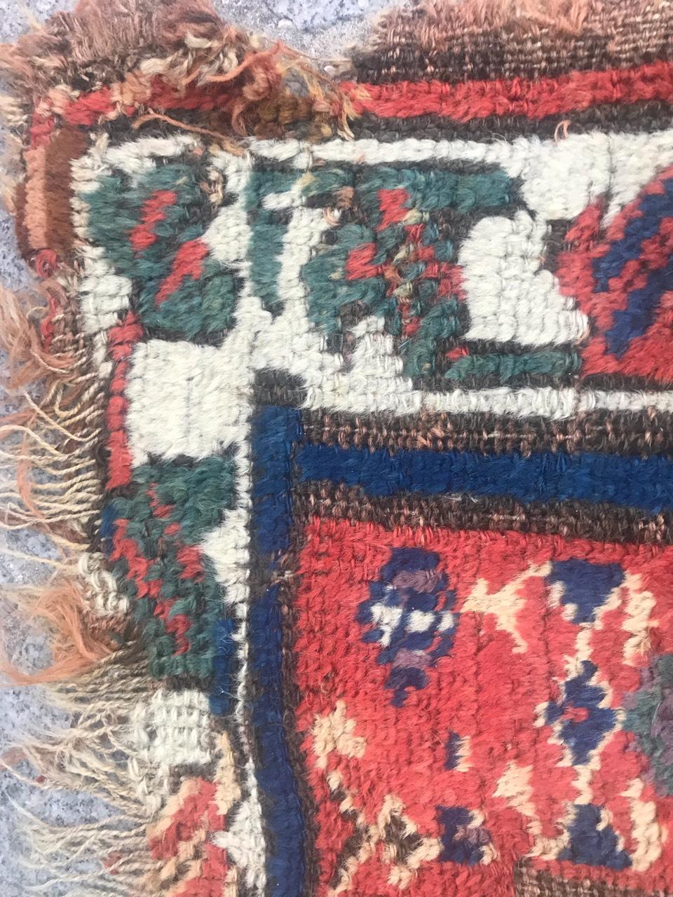 Beautiful Distressed Collectible Antique Kurdish North Western Rug For Sale 8