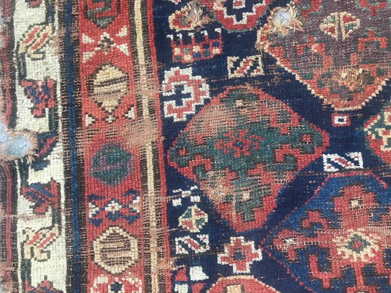 Asian Beautiful Distressed Collectible Antique Kurdish North Western Rug For Sale