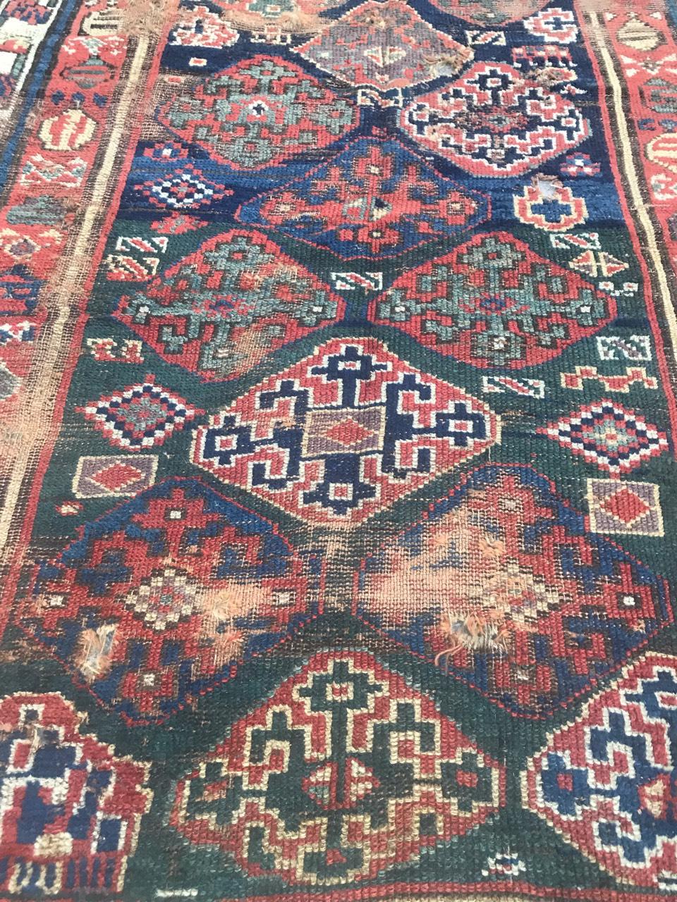Beautiful Distressed Collectible Antique Kurdish North Western Rug For Sale 1