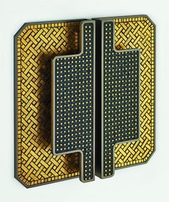 Beautiful Door Handle Bronze or Brass Finishing Decorated with Micromosaic
