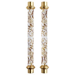 Beautiful Door Handle Marble Mosaic Decorated Bronze Brass/ Silver Finish