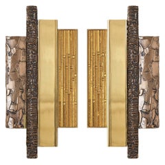 Beautiful Door Handle Polished Gold Mould & Scrape Bronze Finishes Micromosaic