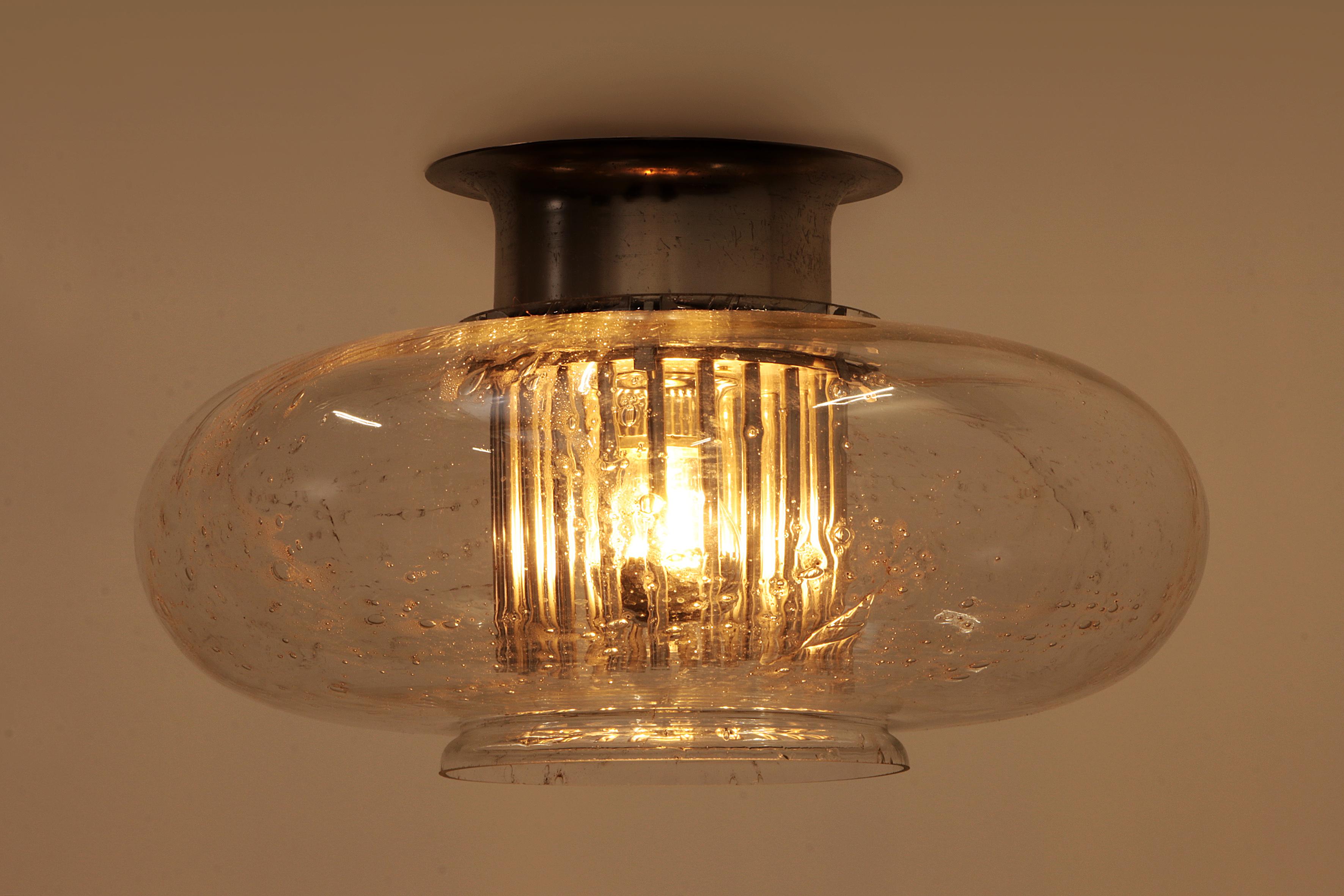 Mid-20th Century Beautiful Doria Leuchten Ceiling Lamp with Chrome Accents, 1960 Germany