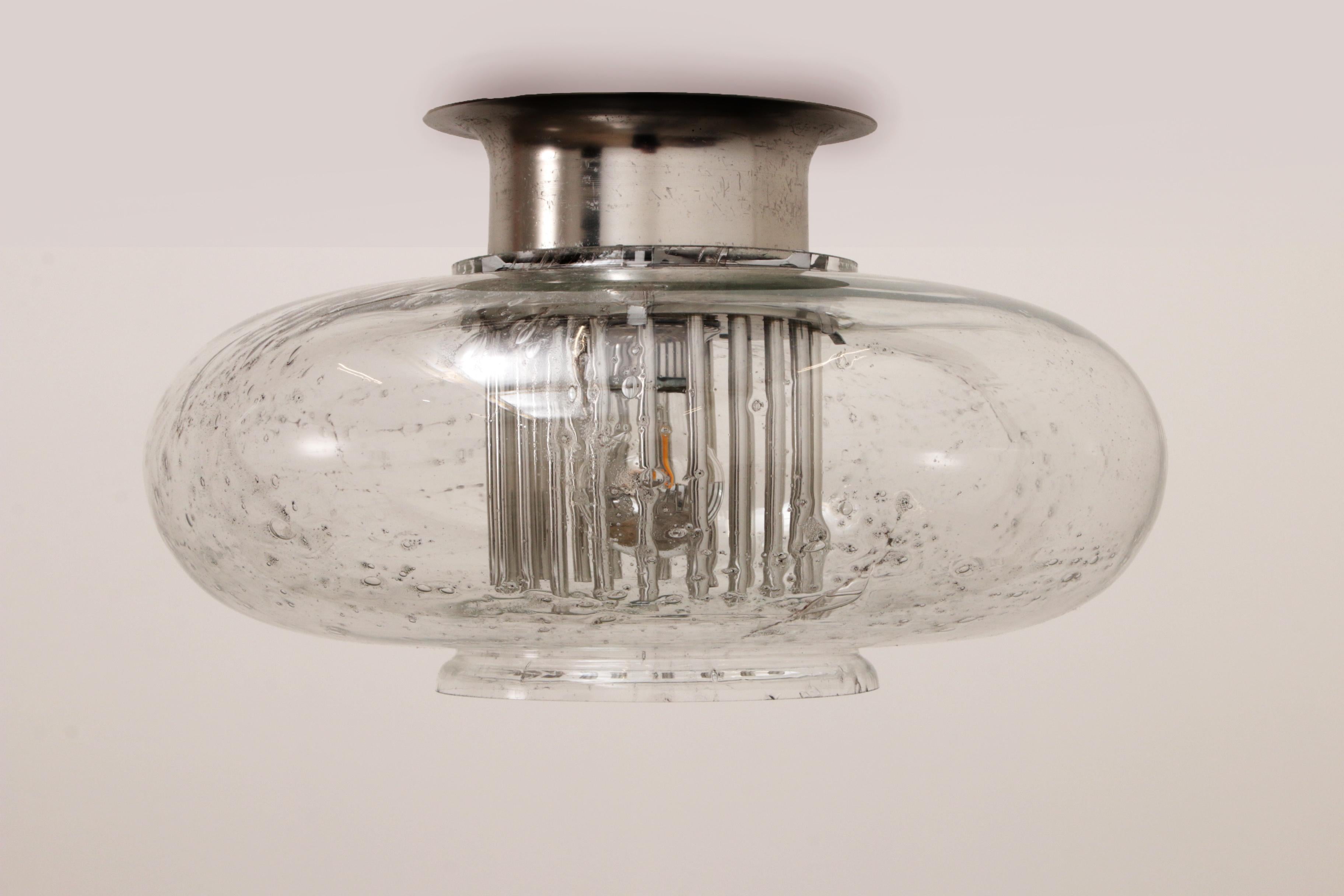 Beautiful Doria Leuchten Ceiling Lamp with Chrome Accents, 1960 Germany 1