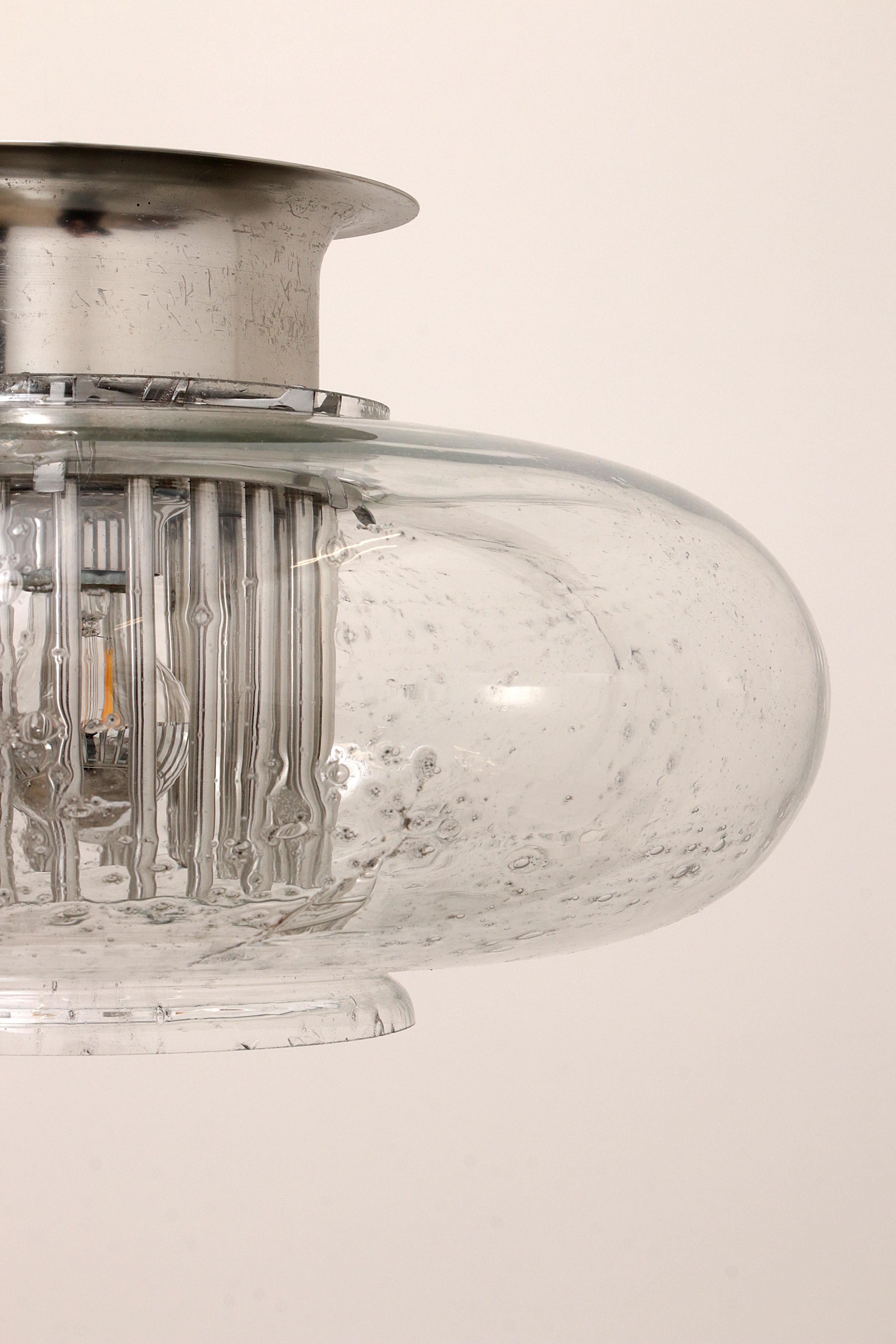 Beautiful Doria Leuchten Ceiling Lamp with Chrome Accents, 1960 Germany 2