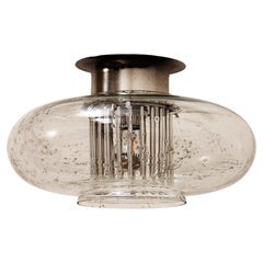 Beautiful Doria Leuchten Ceiling Lamp with Chrome Accents, 1960 Germany