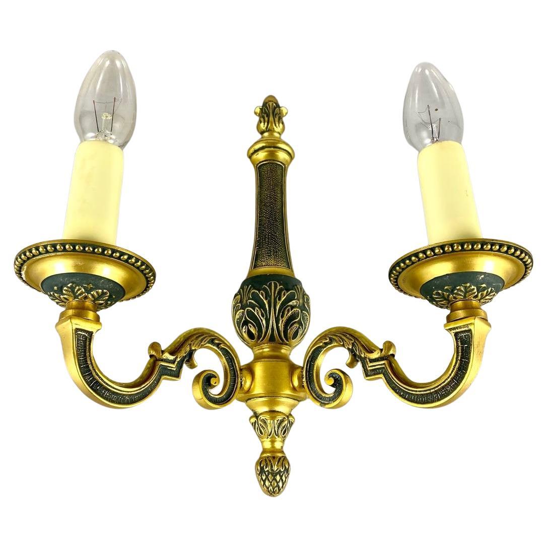 Beautiful Double-Armed Wall Sconce Empire Style Vintage Wall Lamp, France For Sale