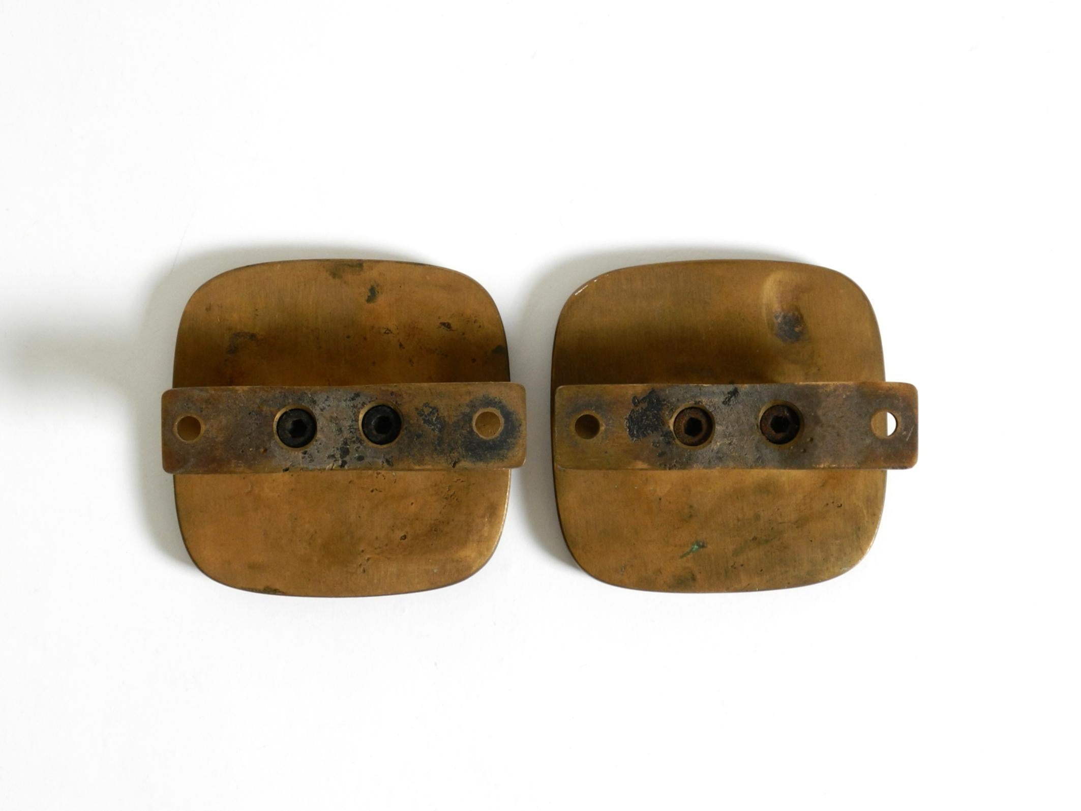 Bellissima maniglia per porta bifacciale in bronzo massiccio di stile moderno di metà secolo in vendita 7