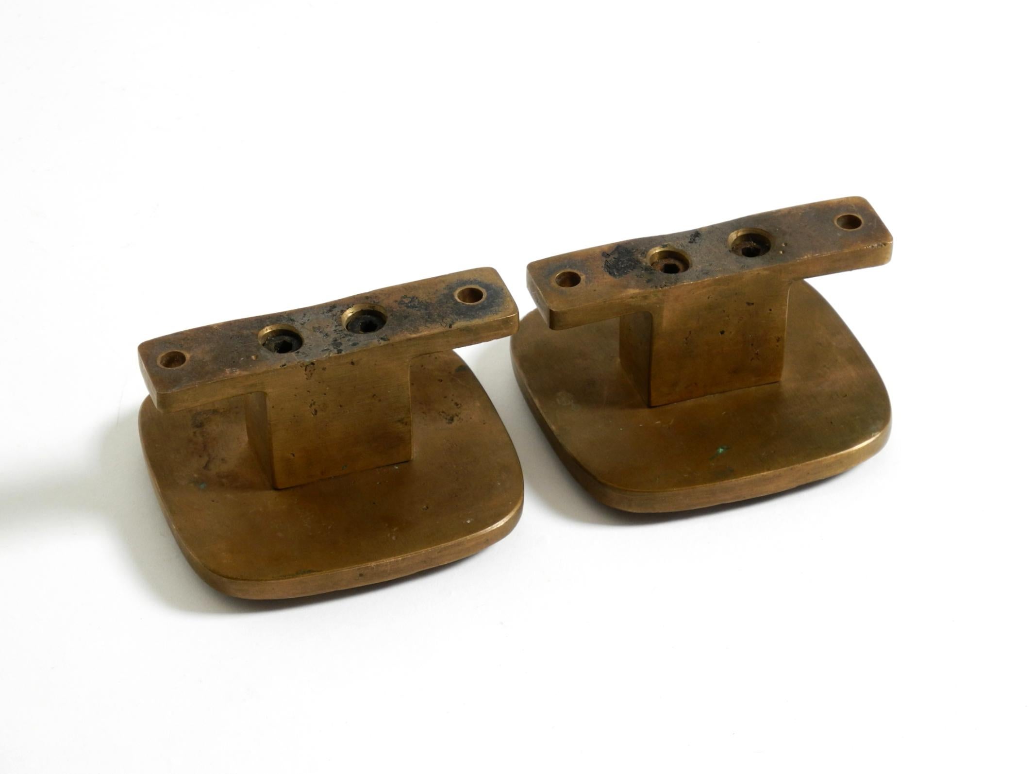 Bellissima maniglia per porta bifacciale in bronzo massiccio di stile moderno di metà secolo in vendita 8