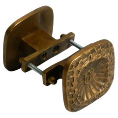Beautiful double-sided mid-century modern door handle made of heavy bronze