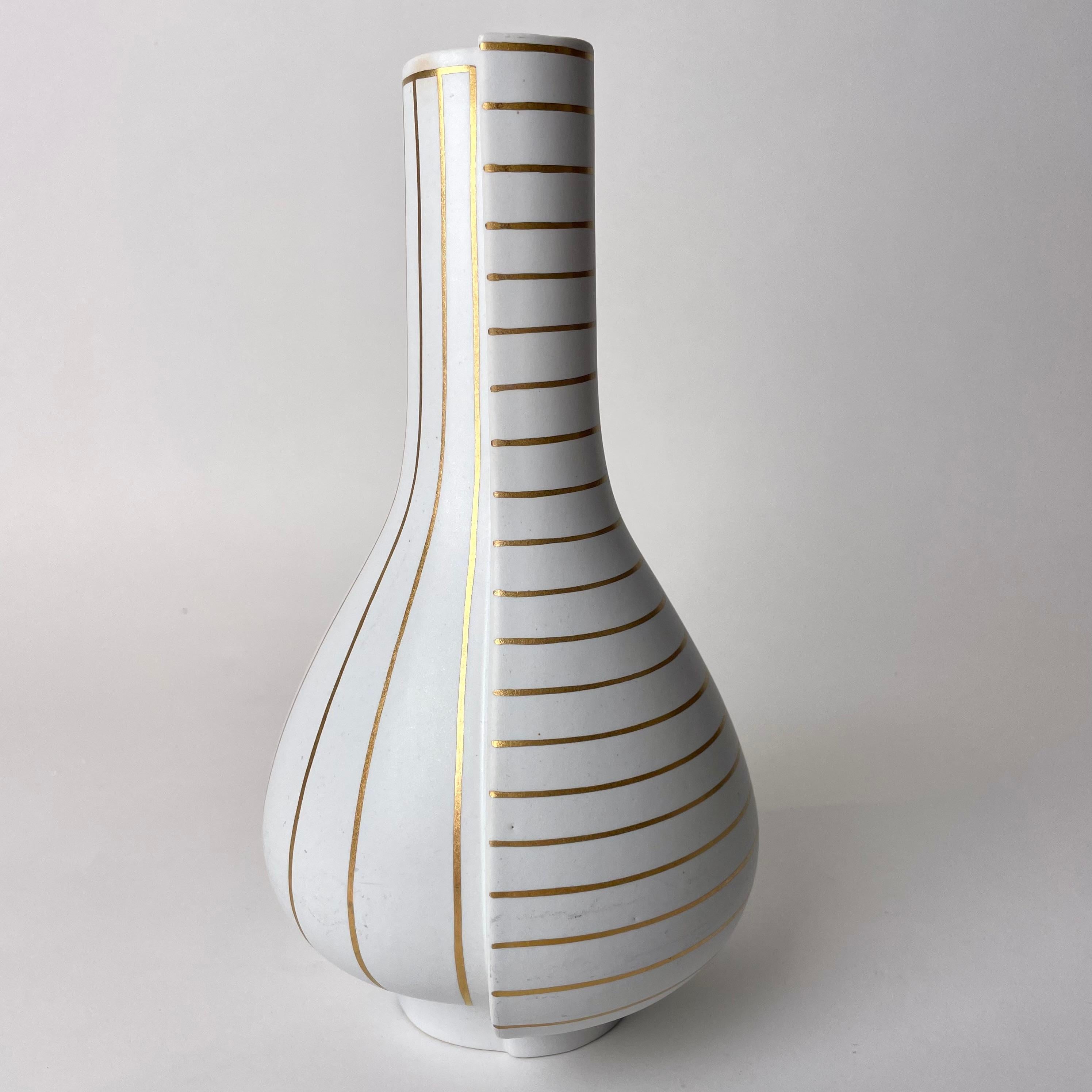 Swedish Beautiful Double Vase ”Guldsurrea” designed 1939 by Wilhelm Kåge, Gustavsberg For Sale