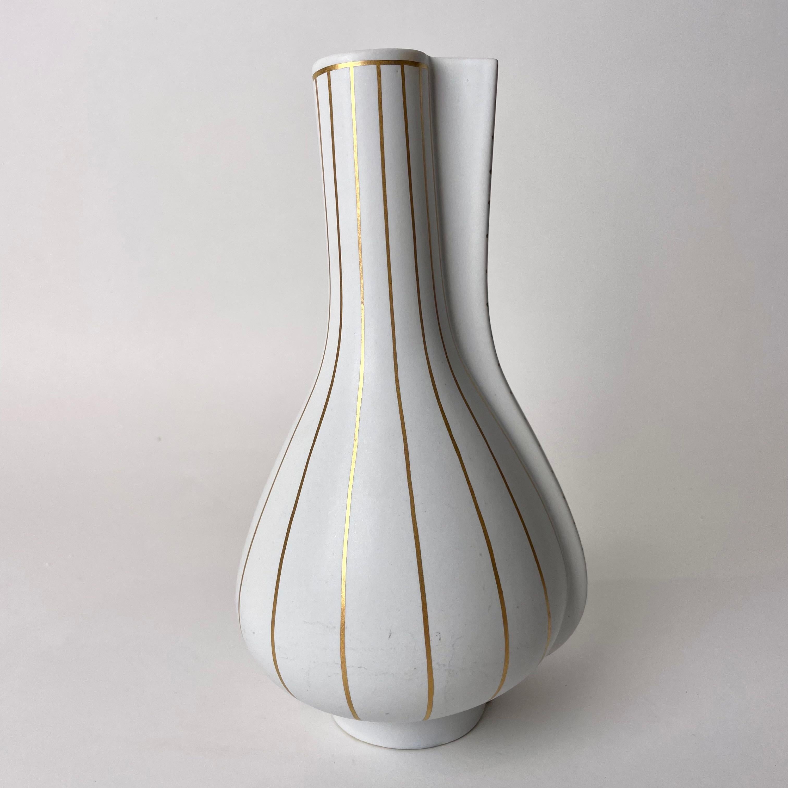 Mid-20th Century Beautiful Double Vase ”Guldsurrea” designed 1939 by Wilhelm Kåge, Gustavsberg For Sale