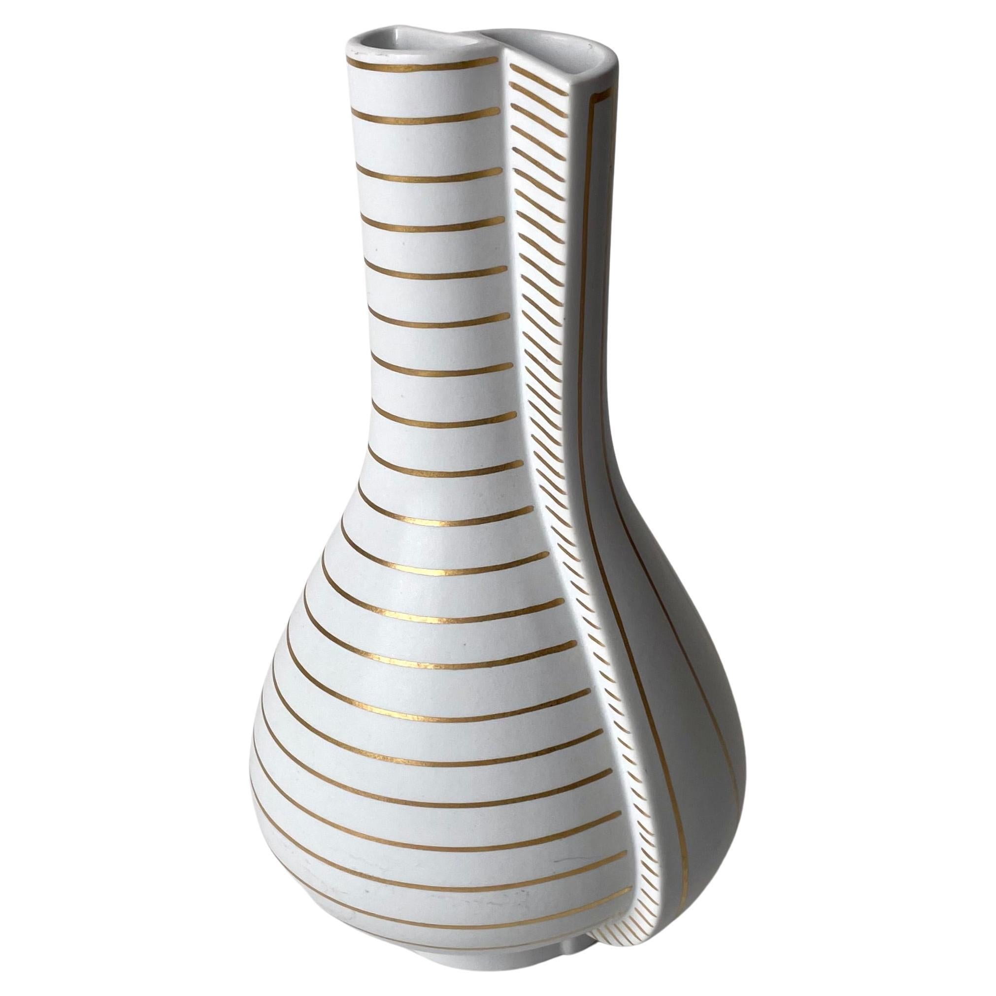 Beautiful Double Vase ”Guldsurrea” designed 1939 by Wilhelm Kåge, Gustavsberg For Sale
