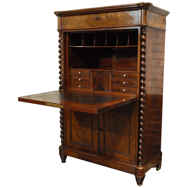 1940-50/'s #9310 Desk Gorgeous Vintage Dutch Secretary Bombe Design