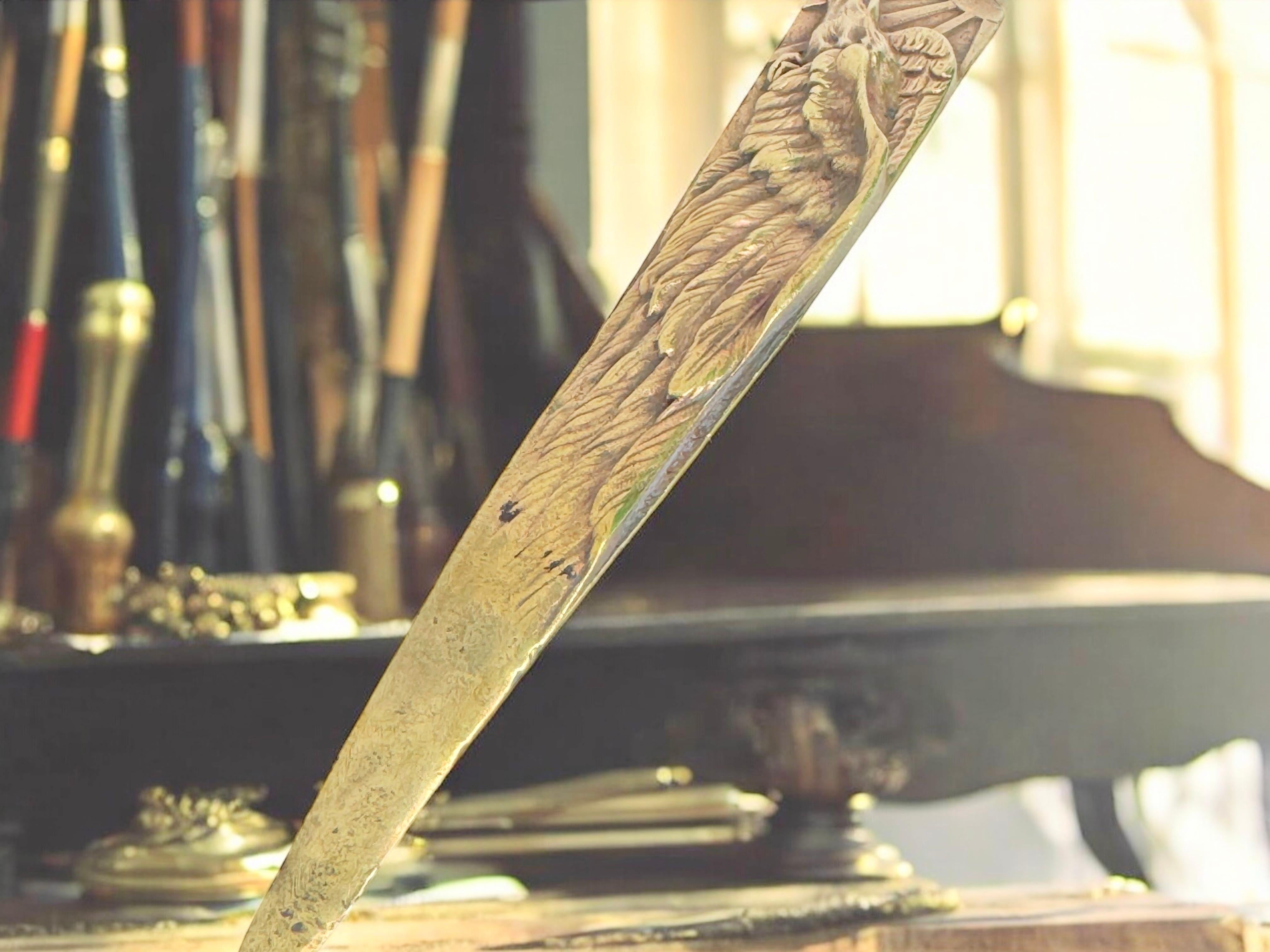 Schöner Adler Authentic French Art Nouveau Brieföffner Antique 1900s im Angebot 6