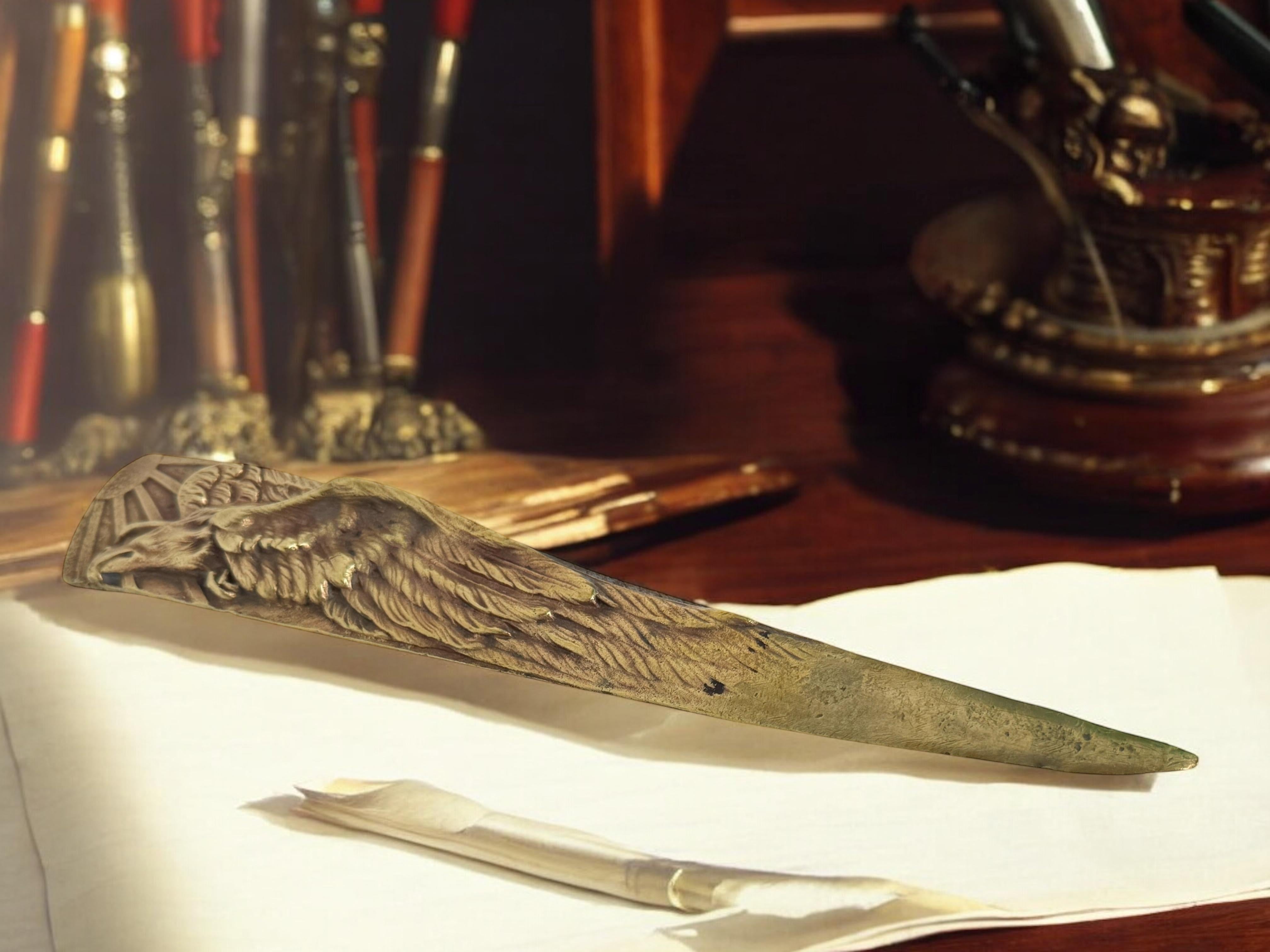 Schöner Adler Authentic French Art Nouveau Brieföffner Antique 1900s im Angebot 9