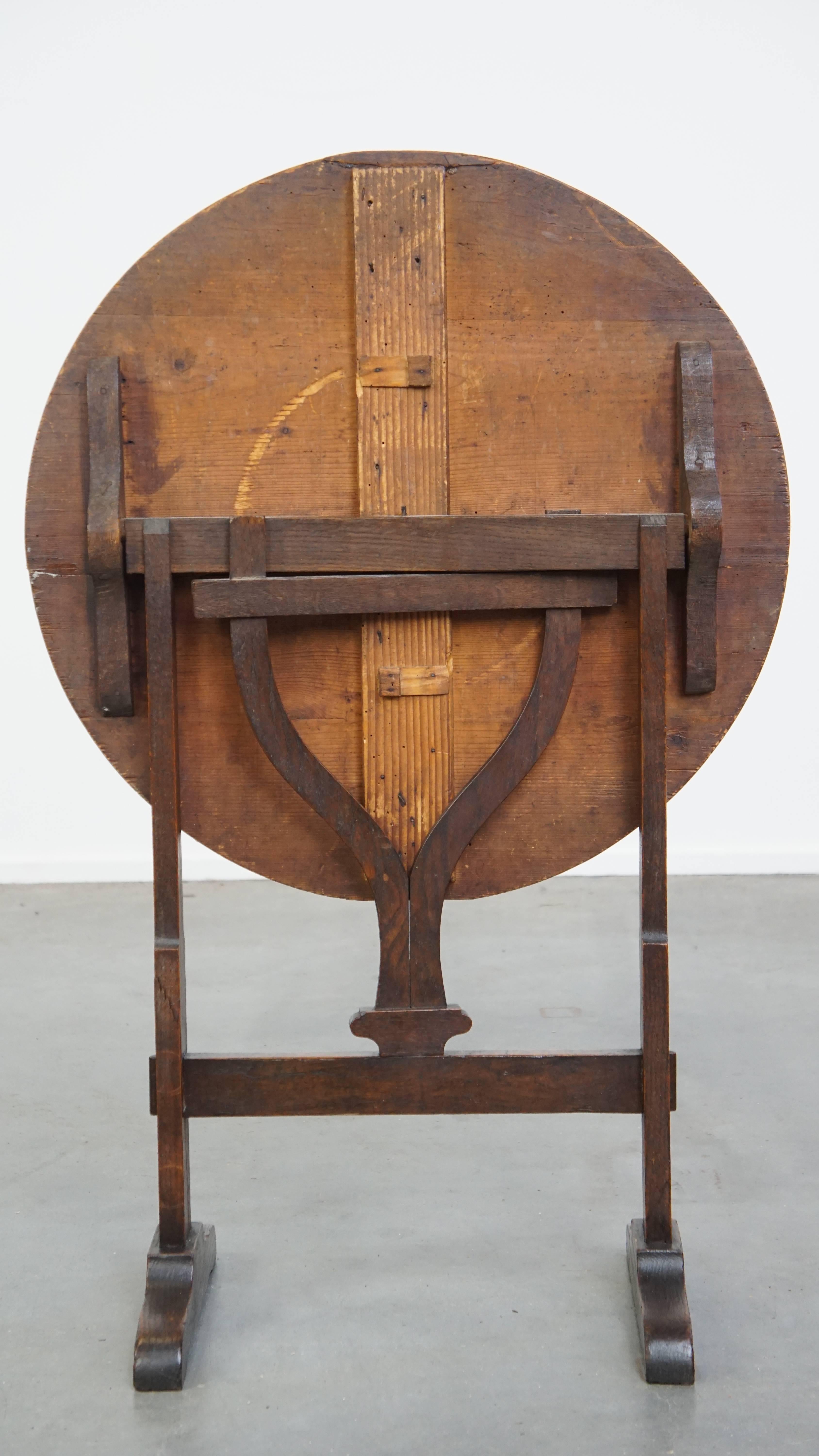 Beautiful Early 19th-Century French Antique Wine/Folding Table In Fair Condition For Sale In Harderwijk, NL